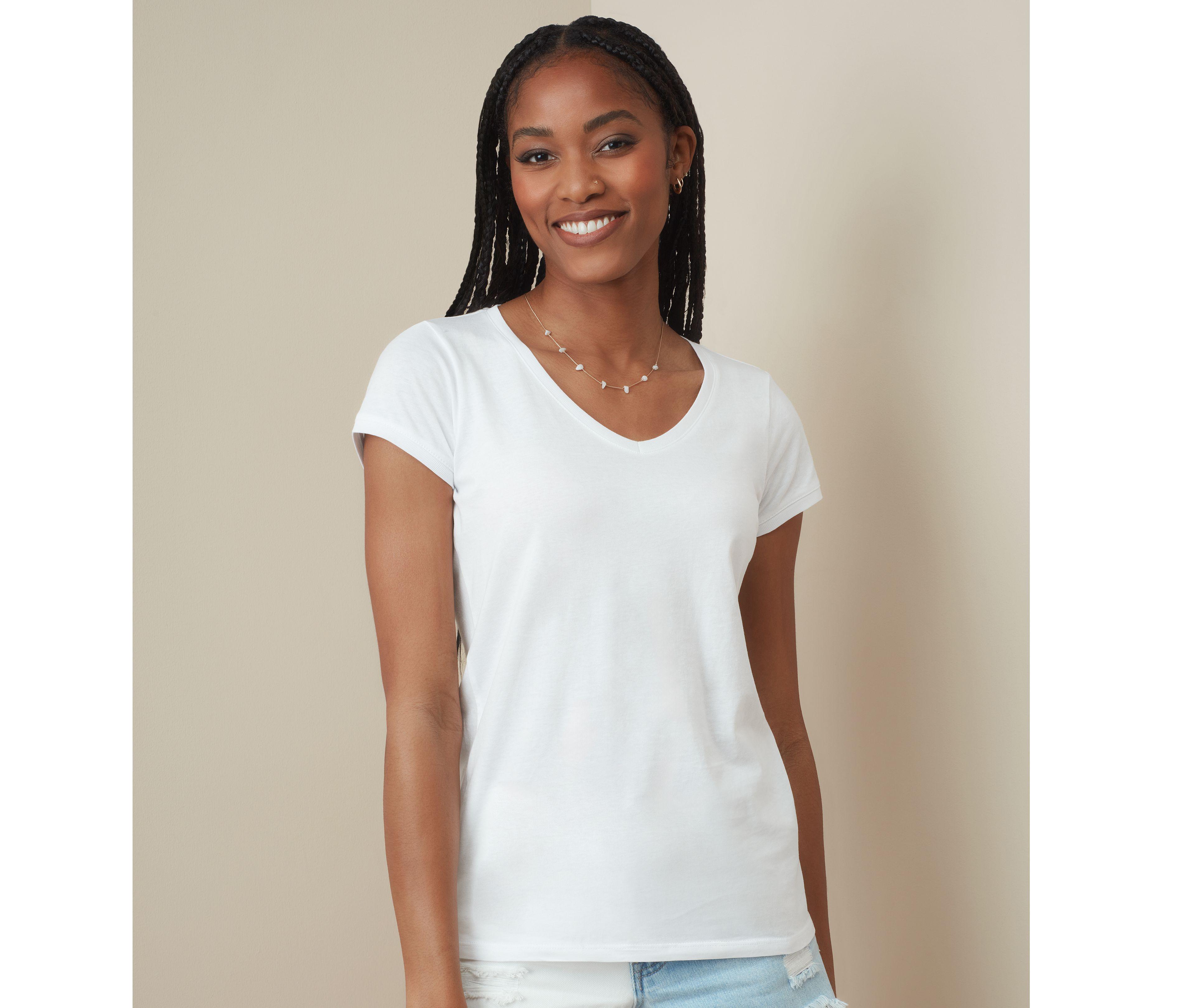Tee-shirt femme col V