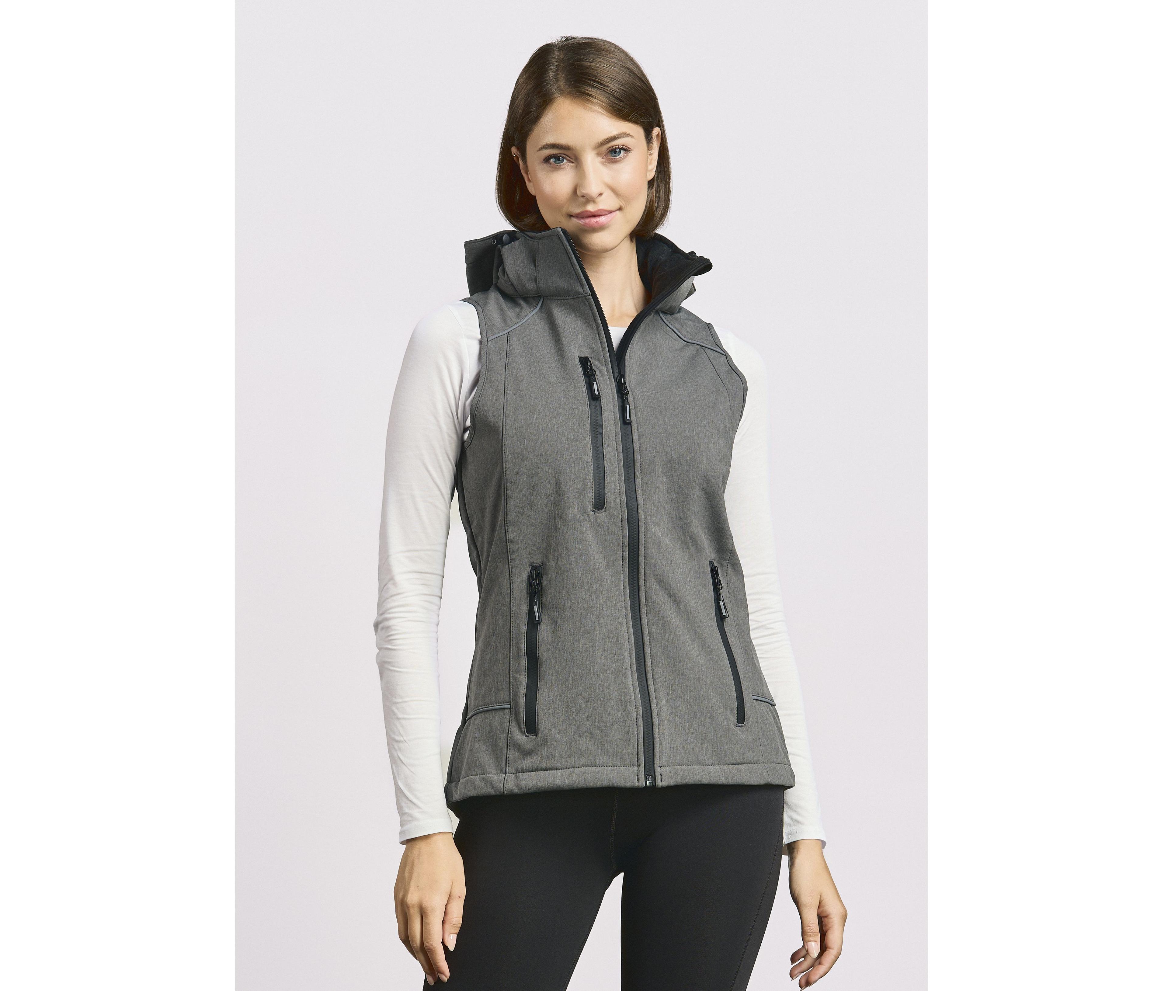 Bodywarmer femme en Softshell avec capuche