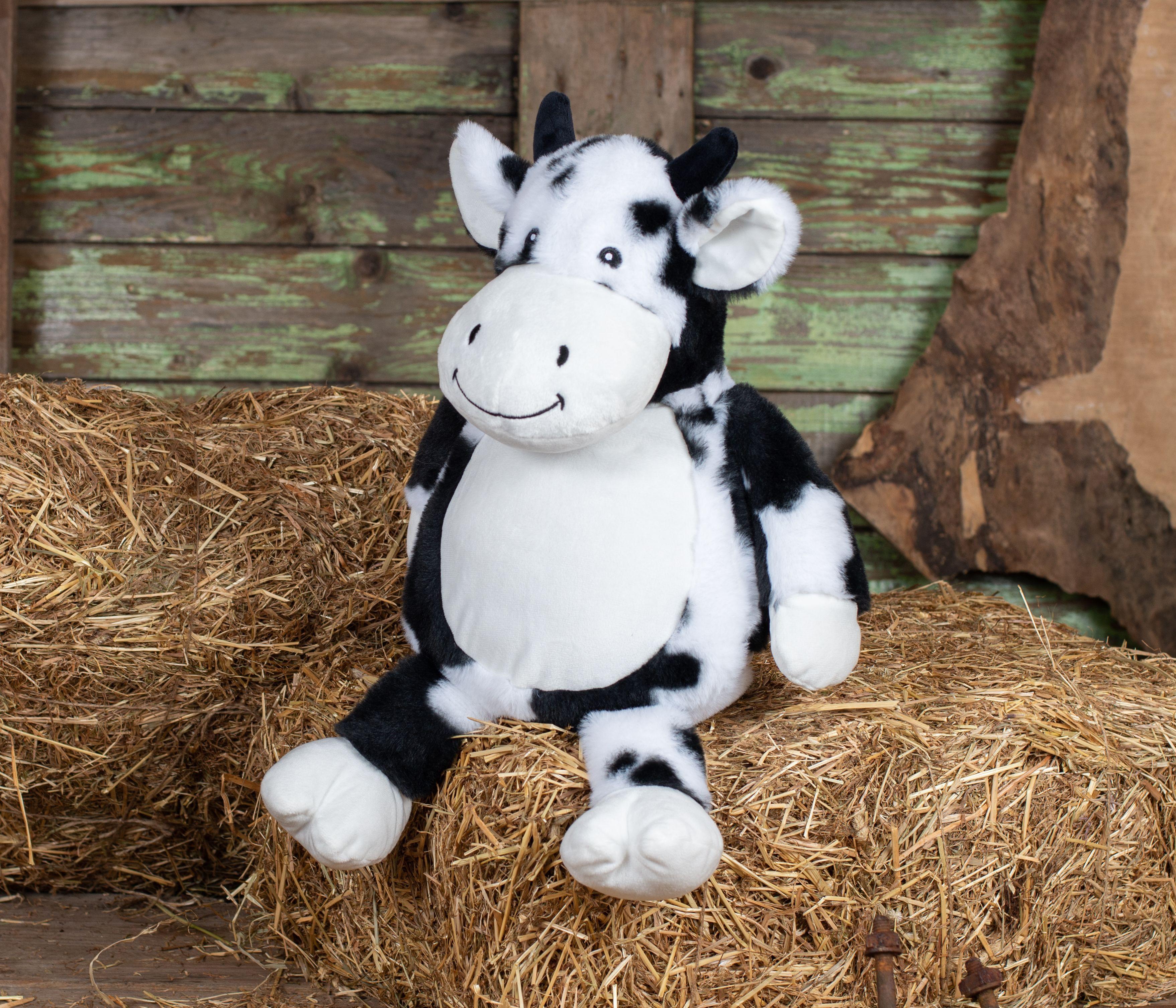 Peluche vache blanche et noire