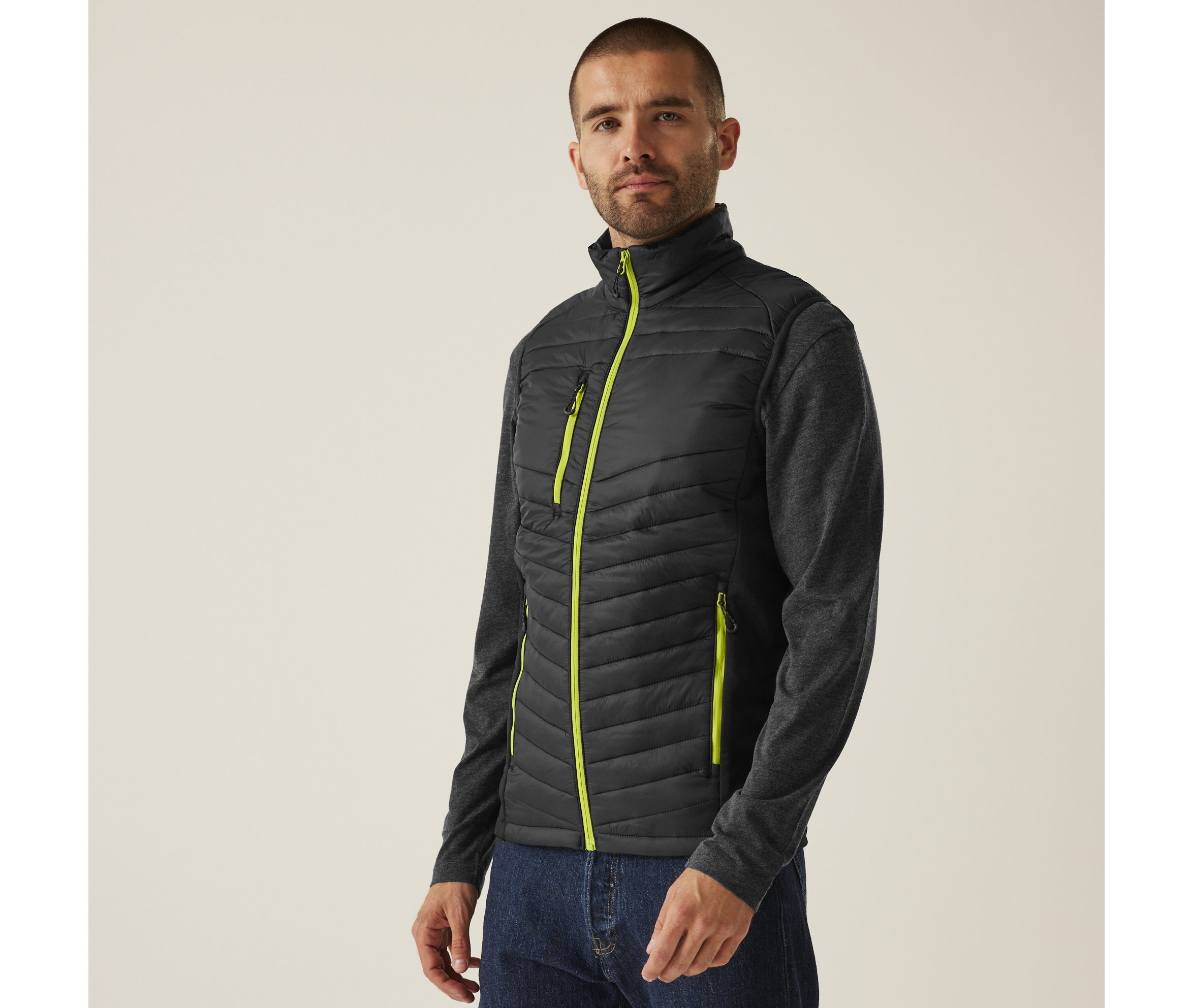 Bodywarmer bi-matière homme