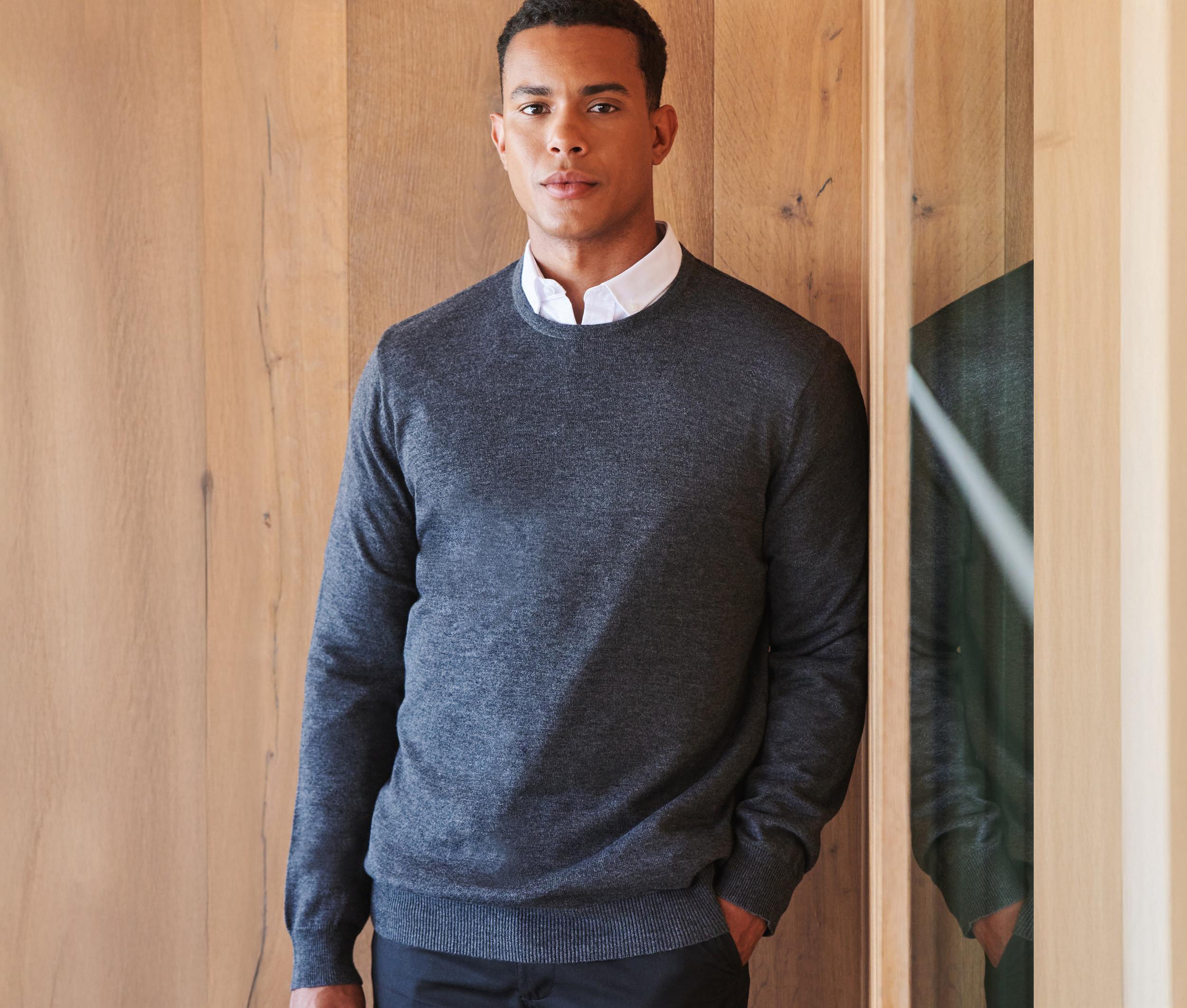 Pull col rond hommes