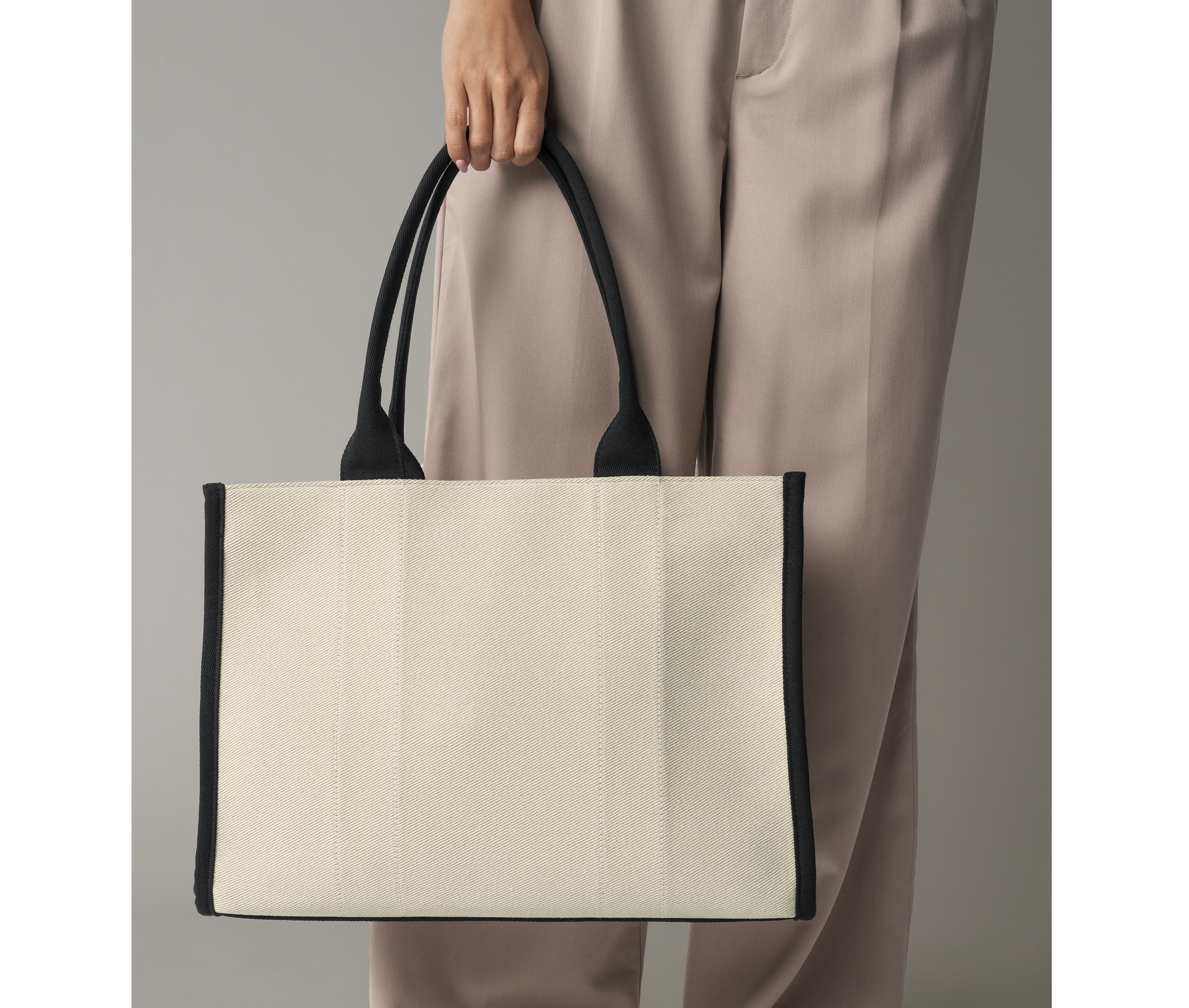 Large tote bag bi-color