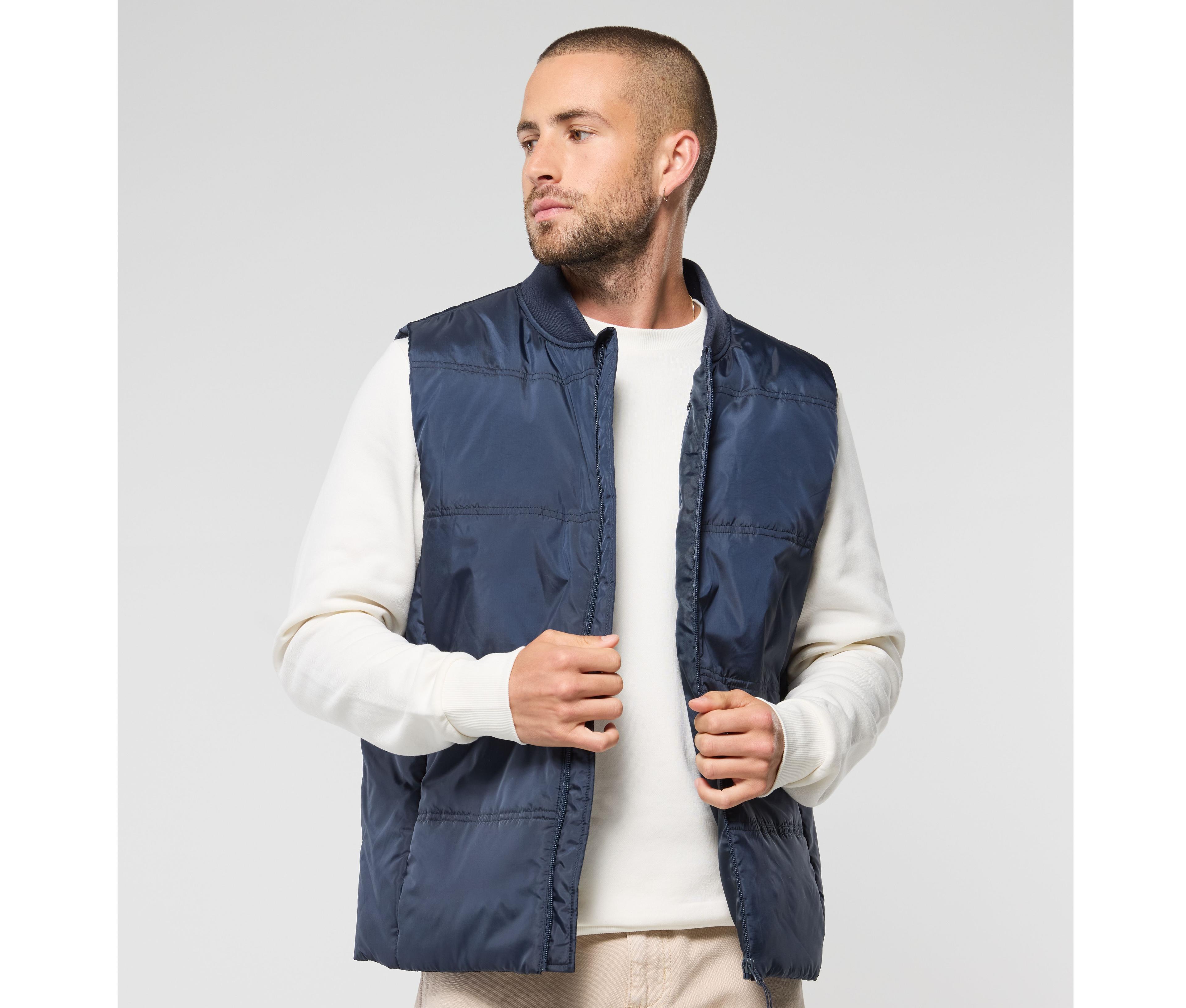 Bodywarmer unisexe avec bord côte au col