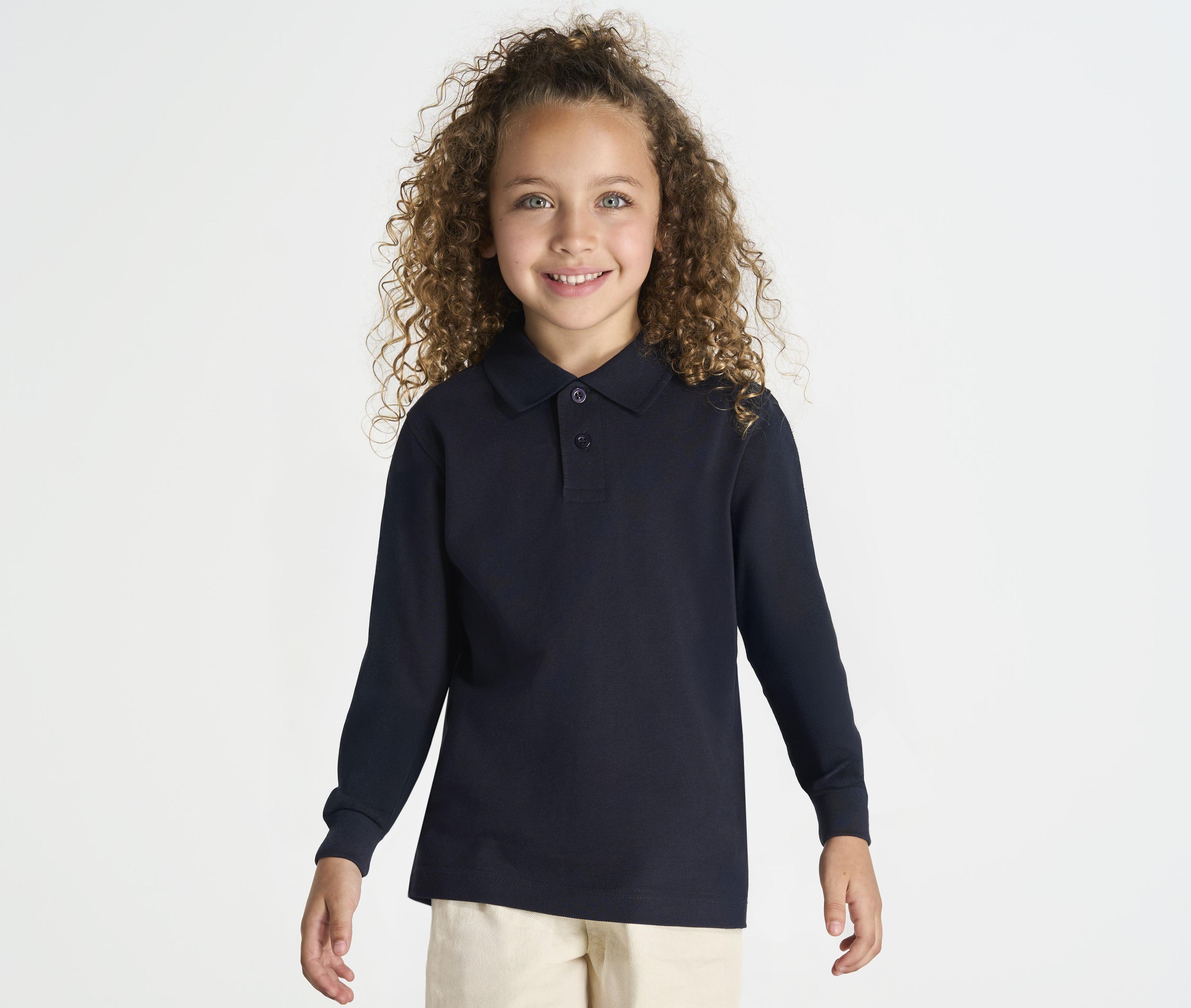 Polo piqué enfant manches longues