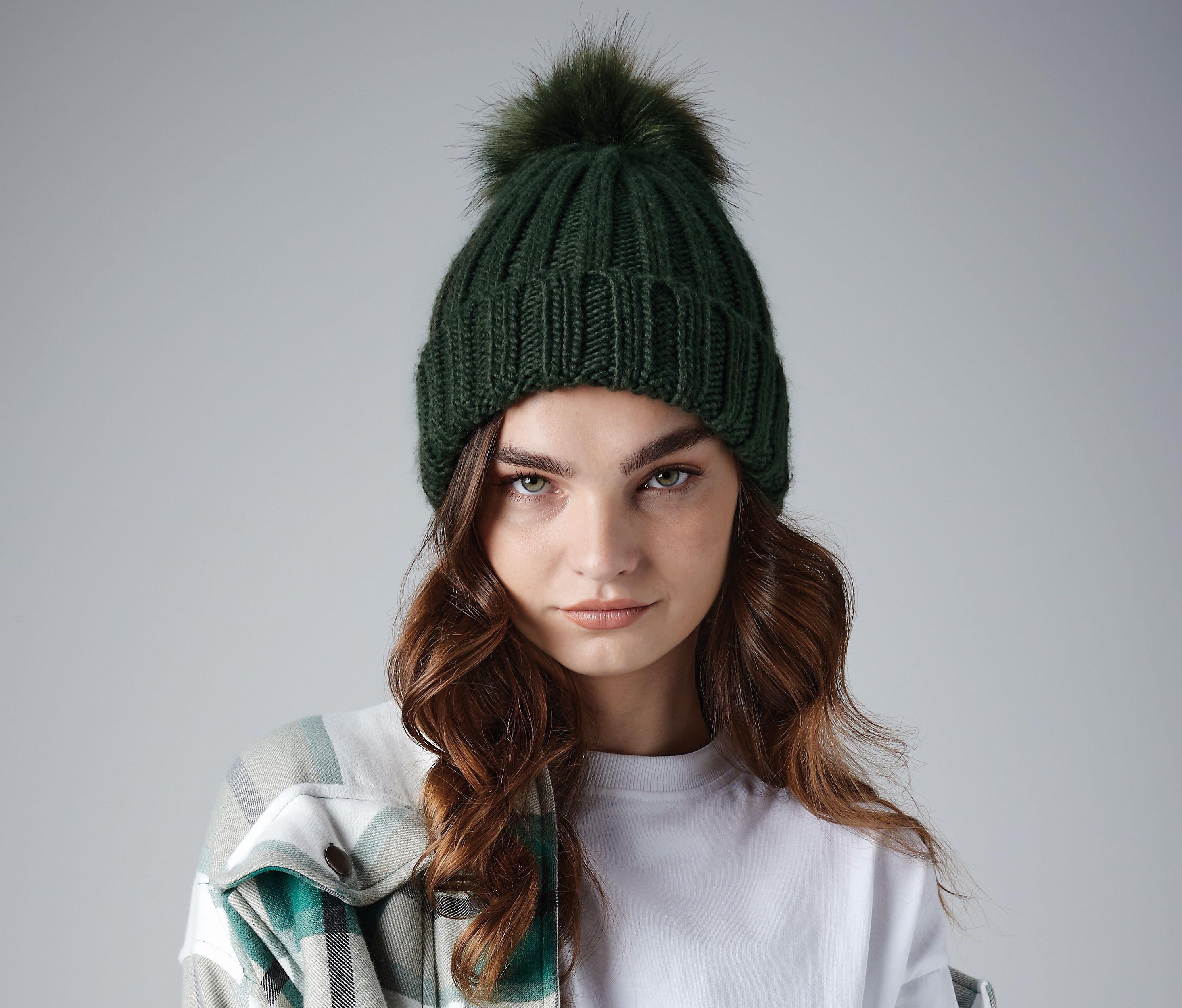 Bonnet Verbier grosse maille Pop Pom