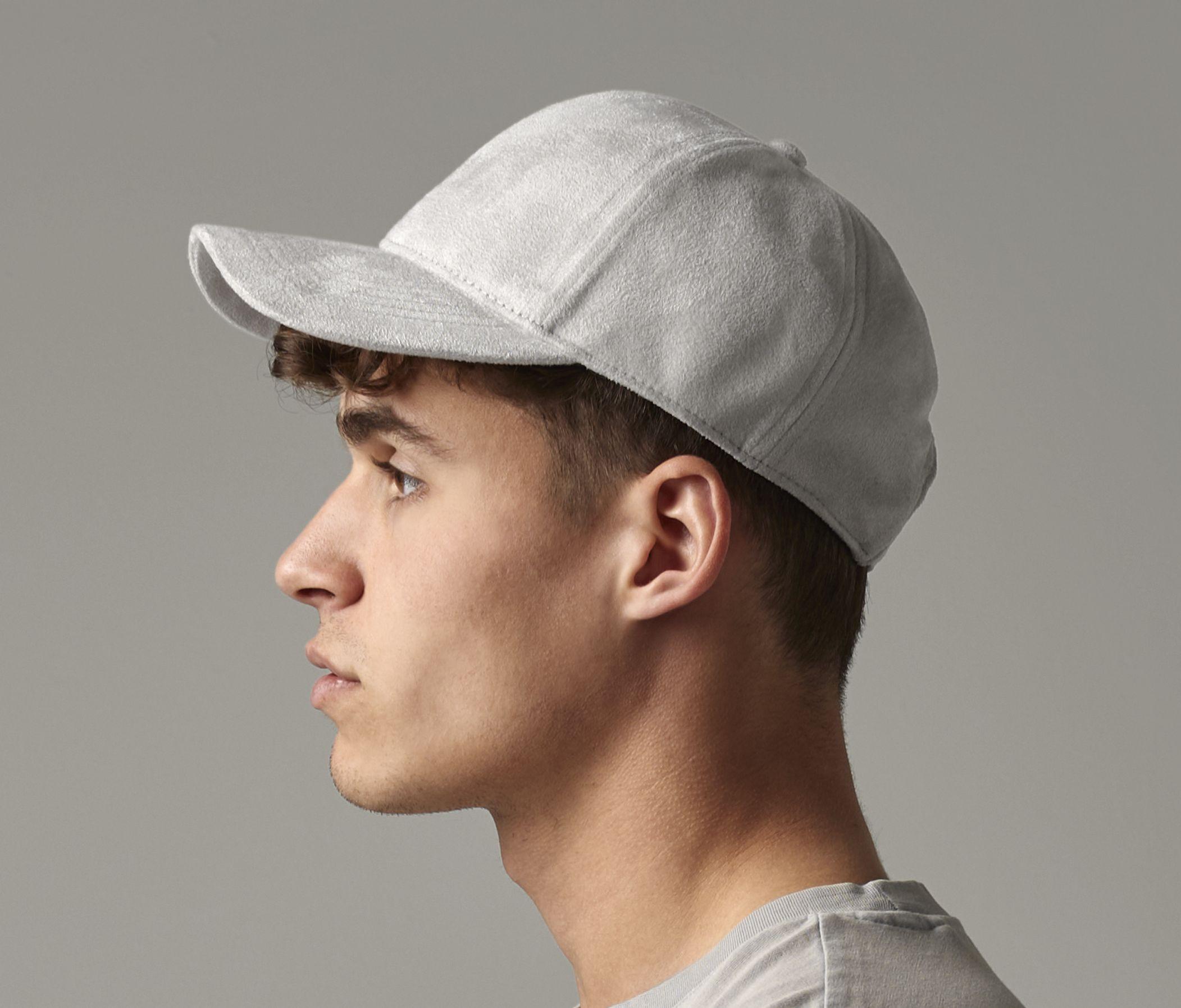 Casquette 6 panneaux en faux daim