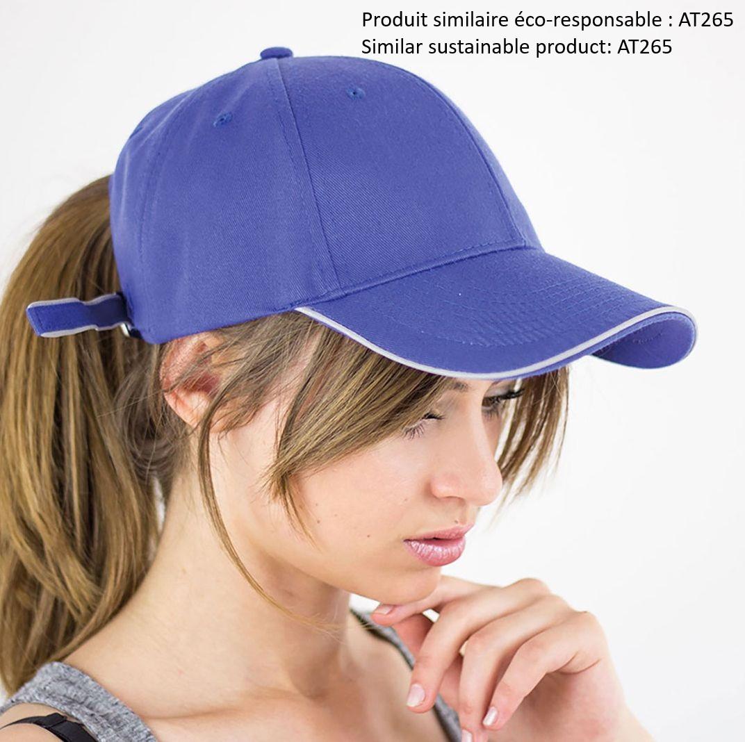 Casquette 6 pans piping réfléchissant
