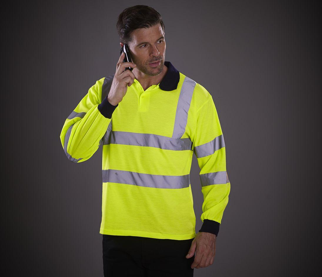 Polo manches longues haute visibilité