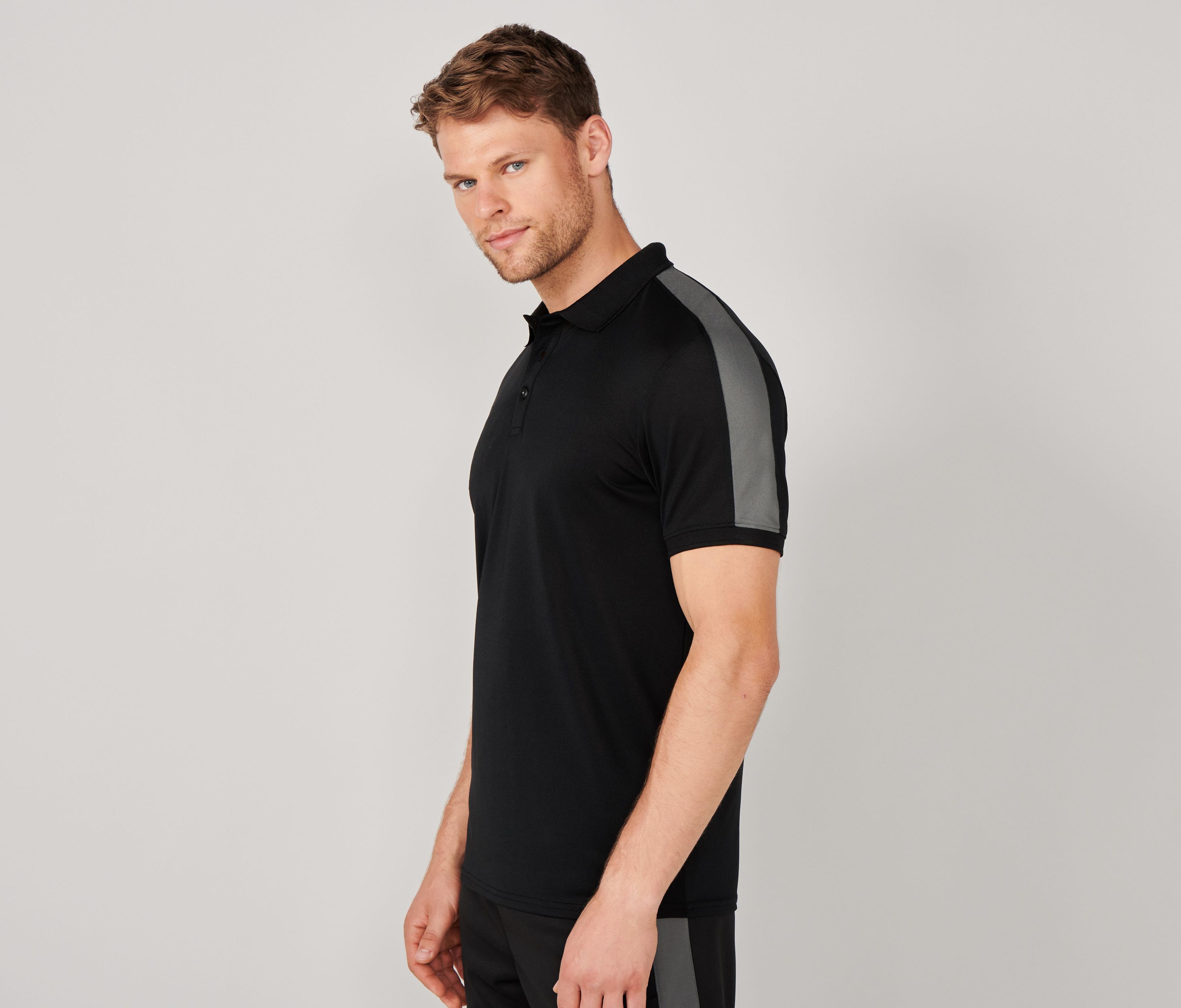 Polo stretch contrasté