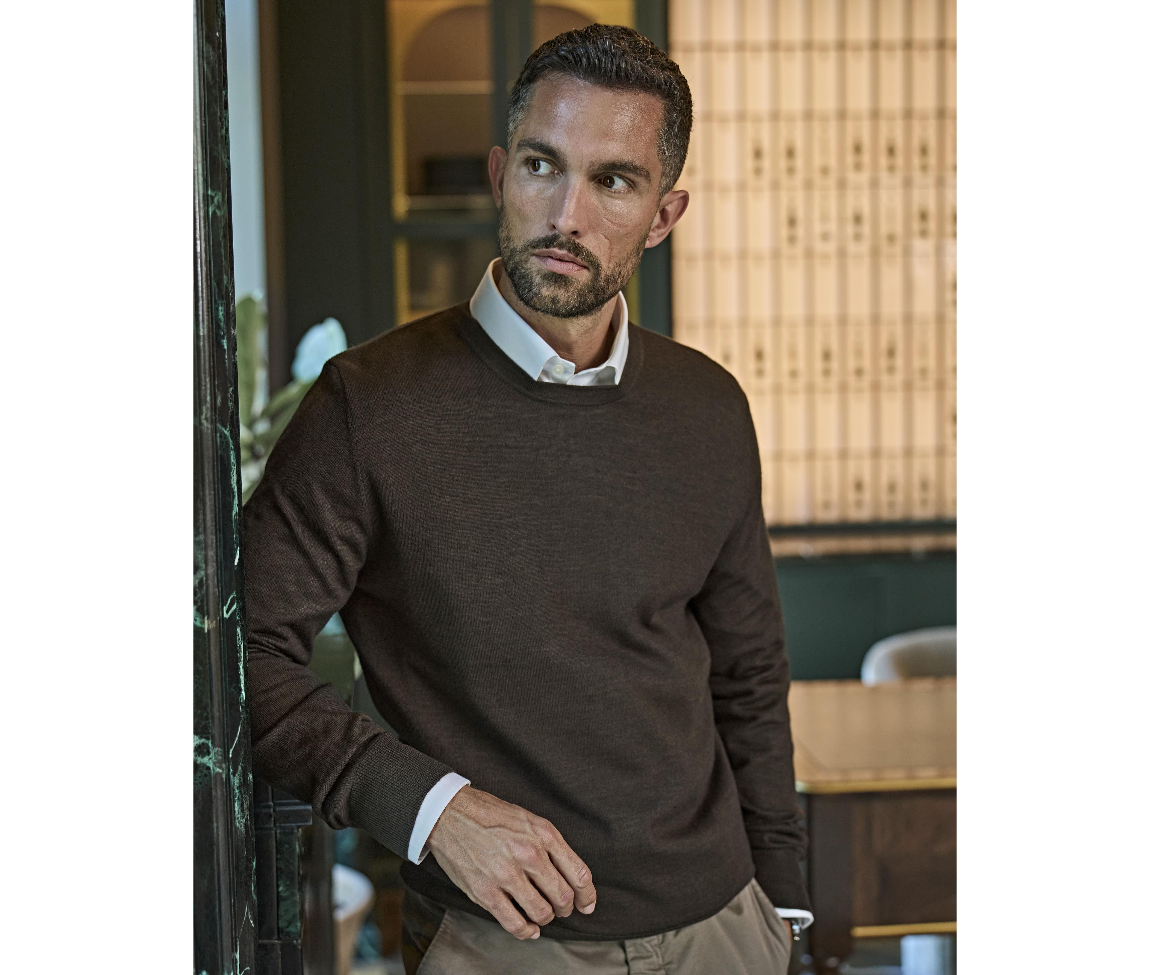 Pull col rond homme