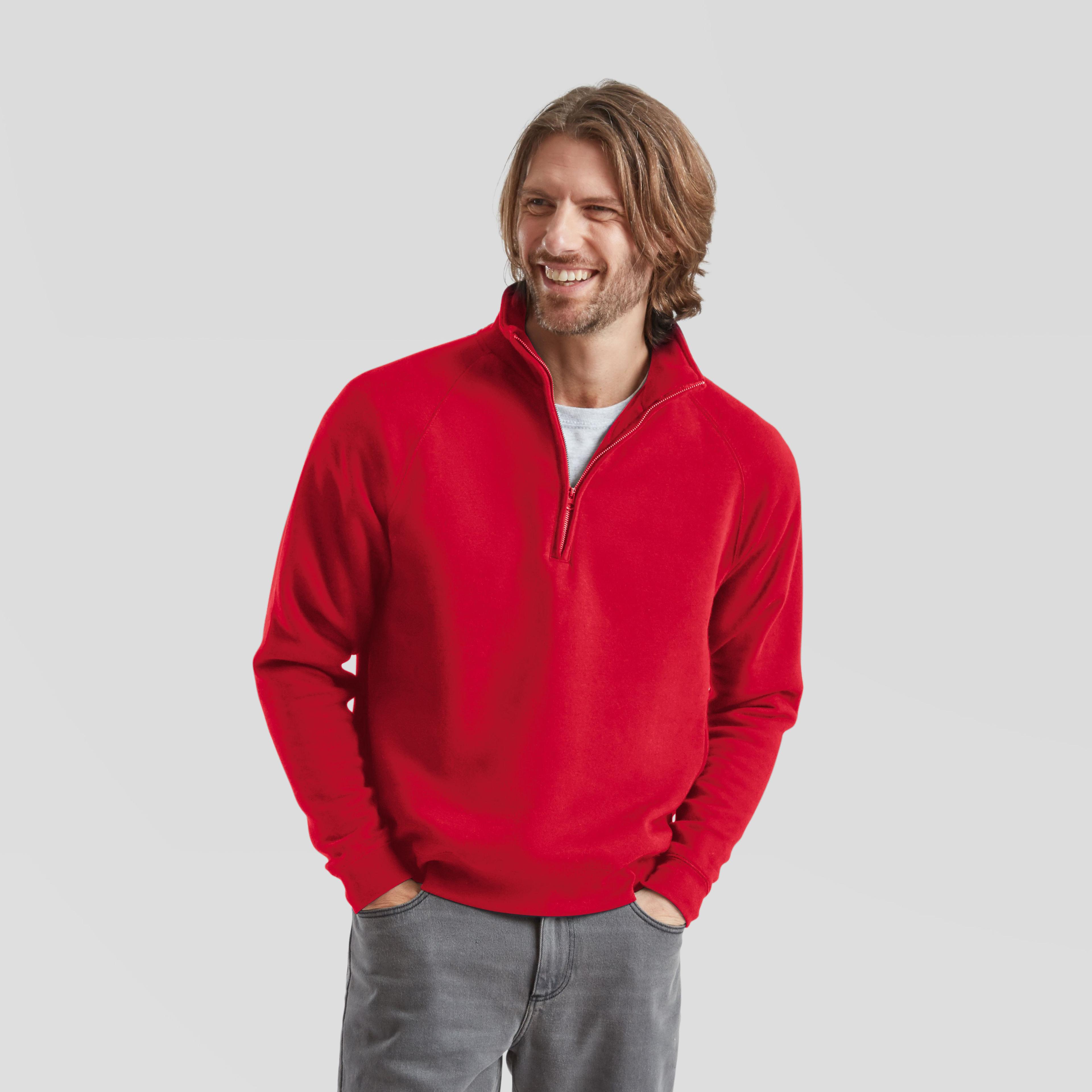 Sweat manches raglan col zippé
