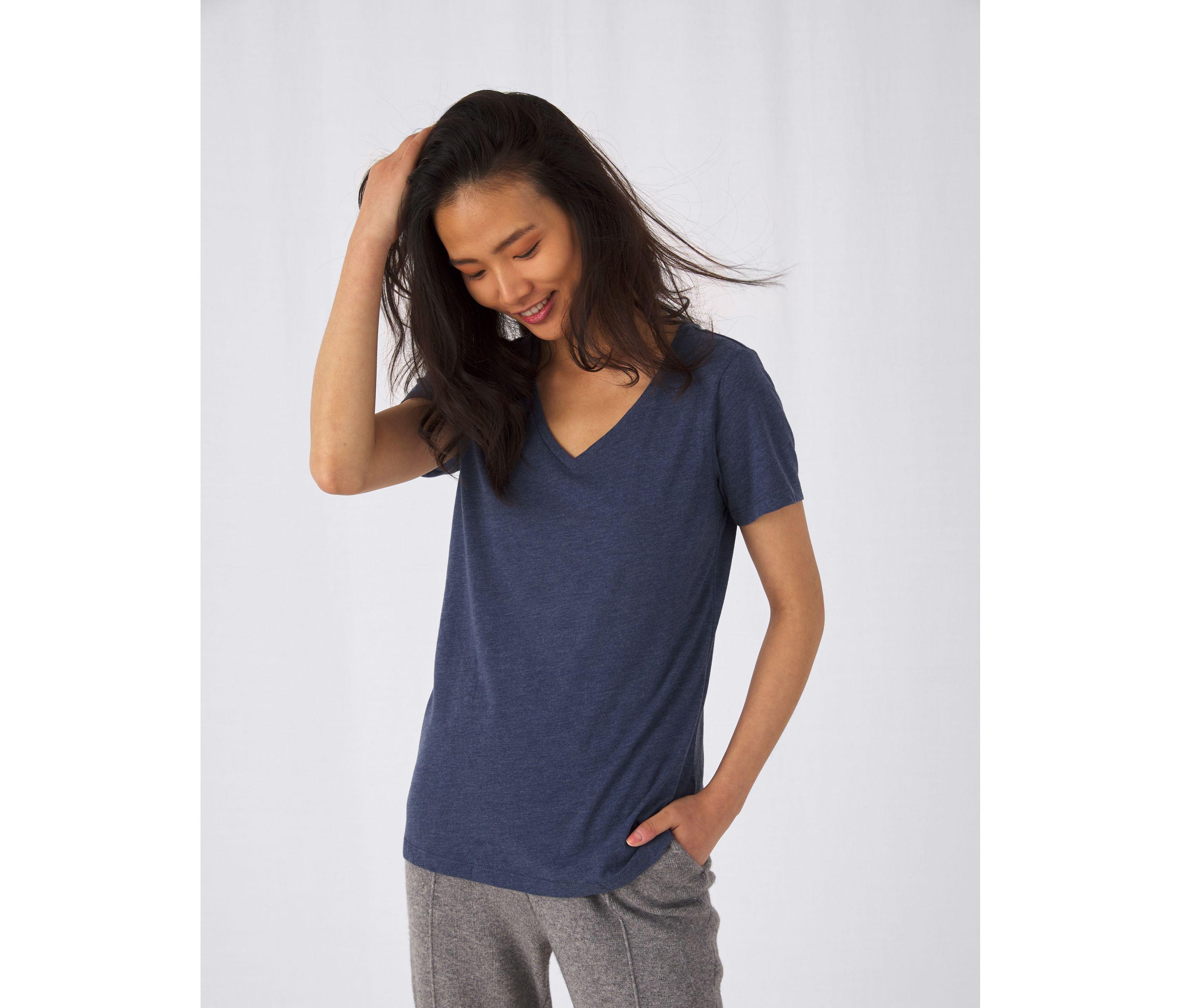 Tee-shirt col V femme Tri-blend