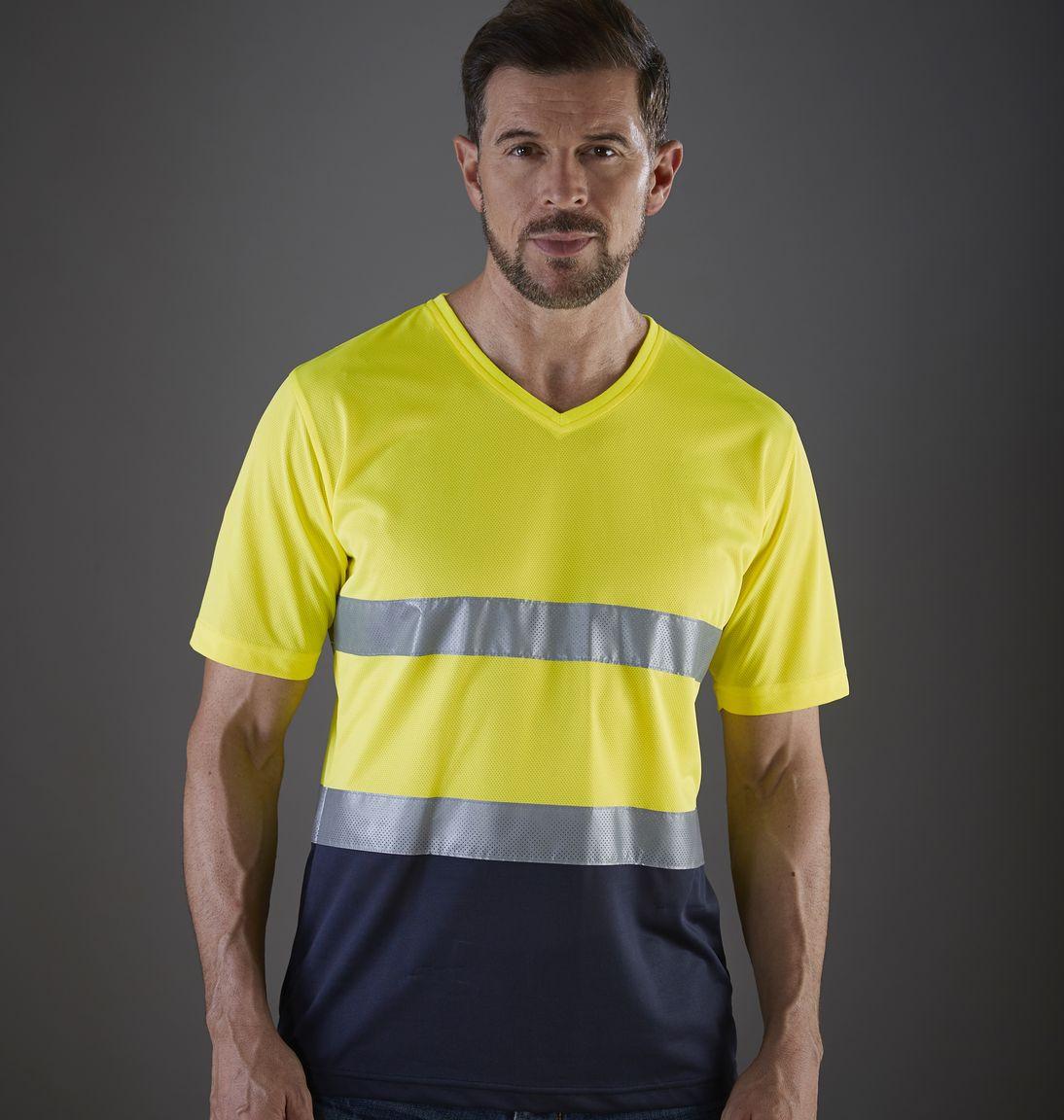 Tee-shirt haute visibilité col V