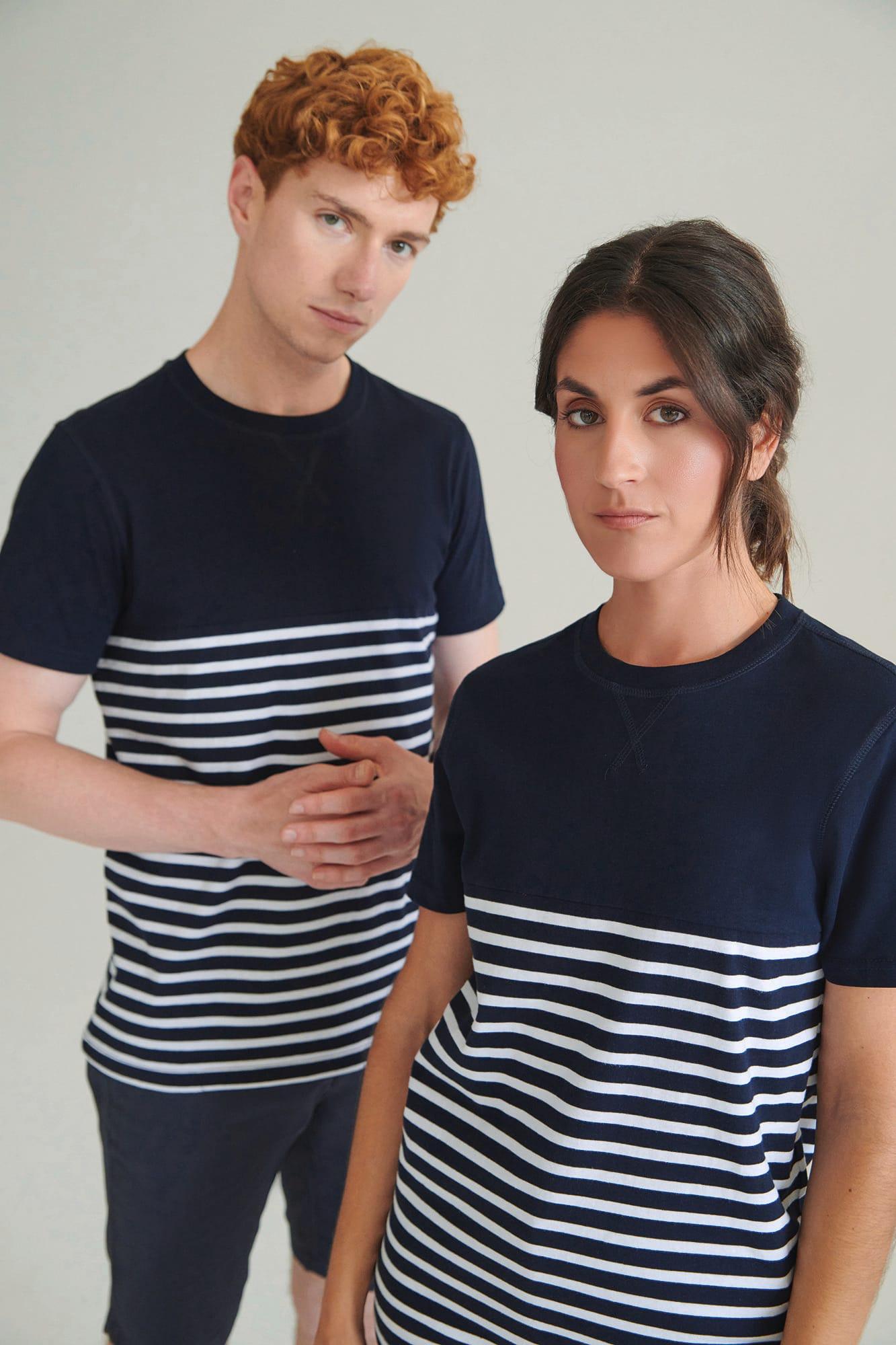 T-shirt breton à manches courtes