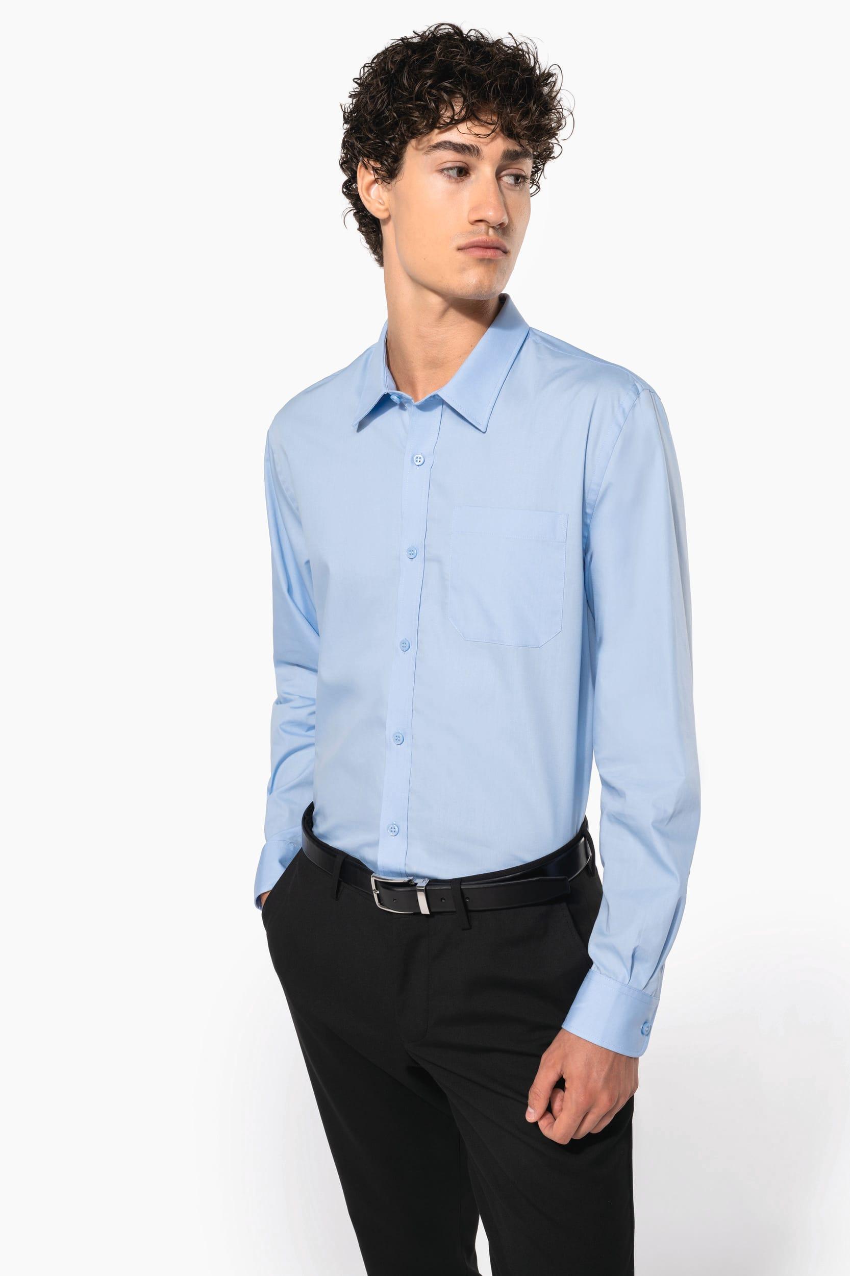 Chemise popeline manches longues