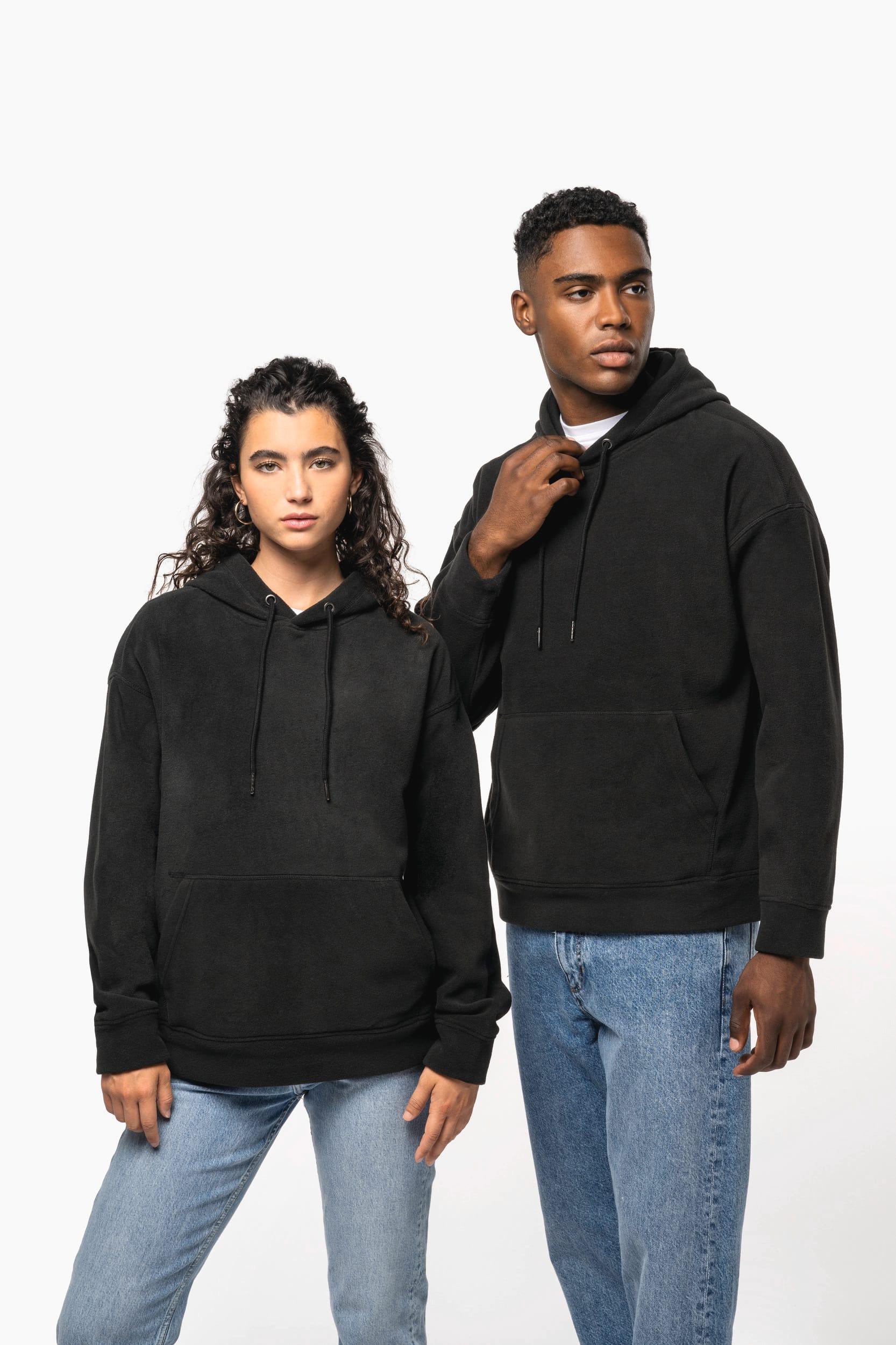 Sweat-shirt à capuche oversize en micropolaire recyclée unisexe