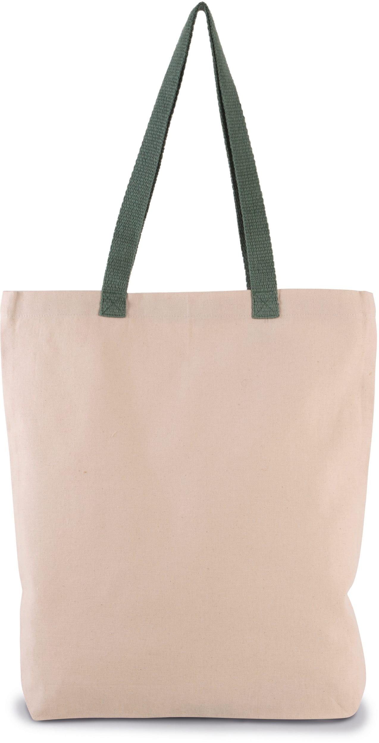 Sac shopping à soufflet avec poignées contrastées