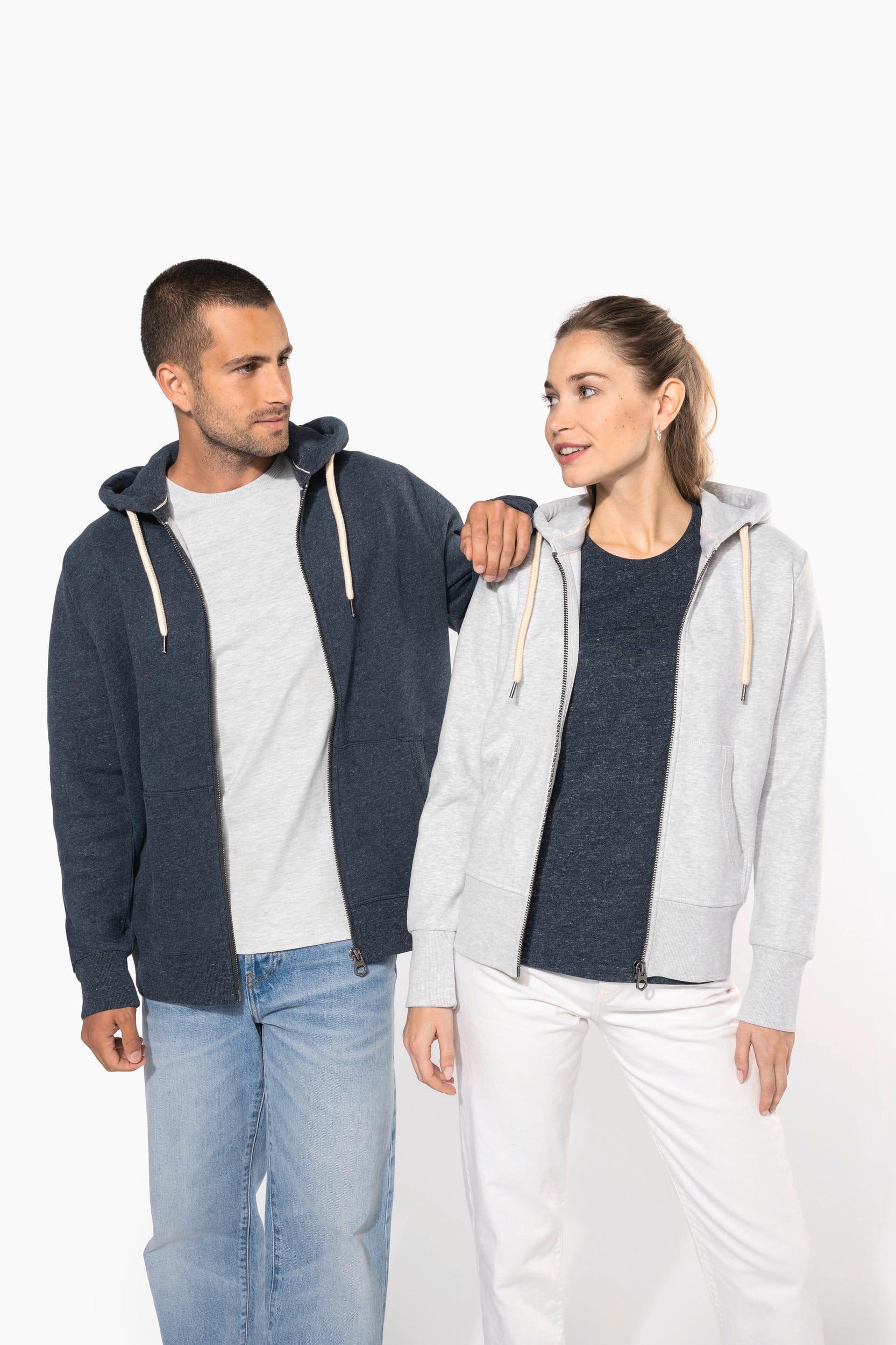 Sweat-shirt vintage zippé à capuche homme