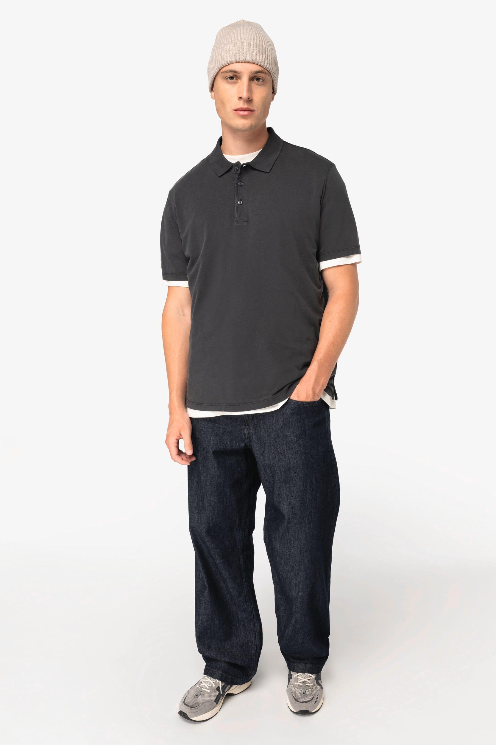 Polo écoresponsable délavé en jersey homme