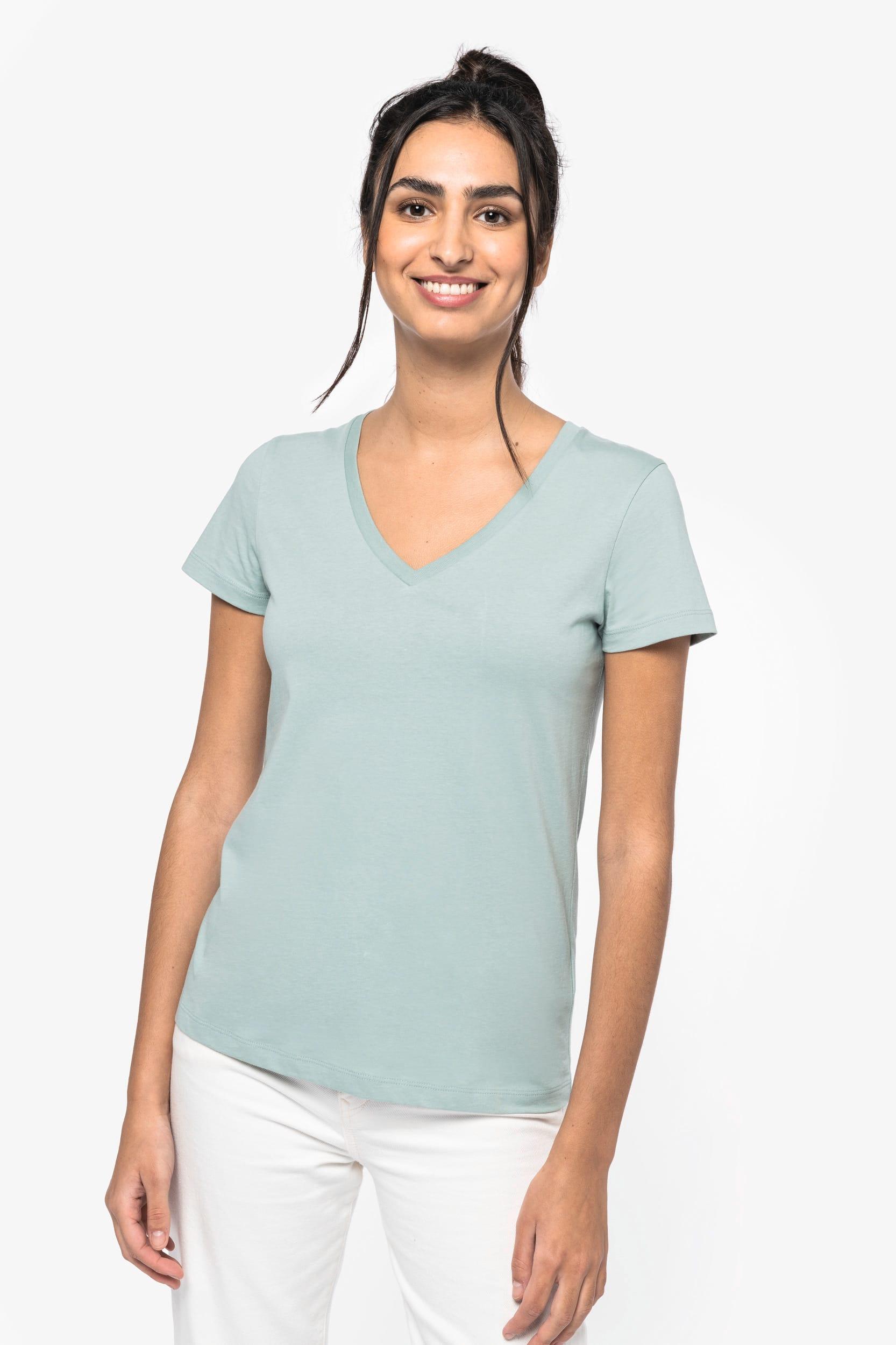 T-shirt écoresponsable col V femme