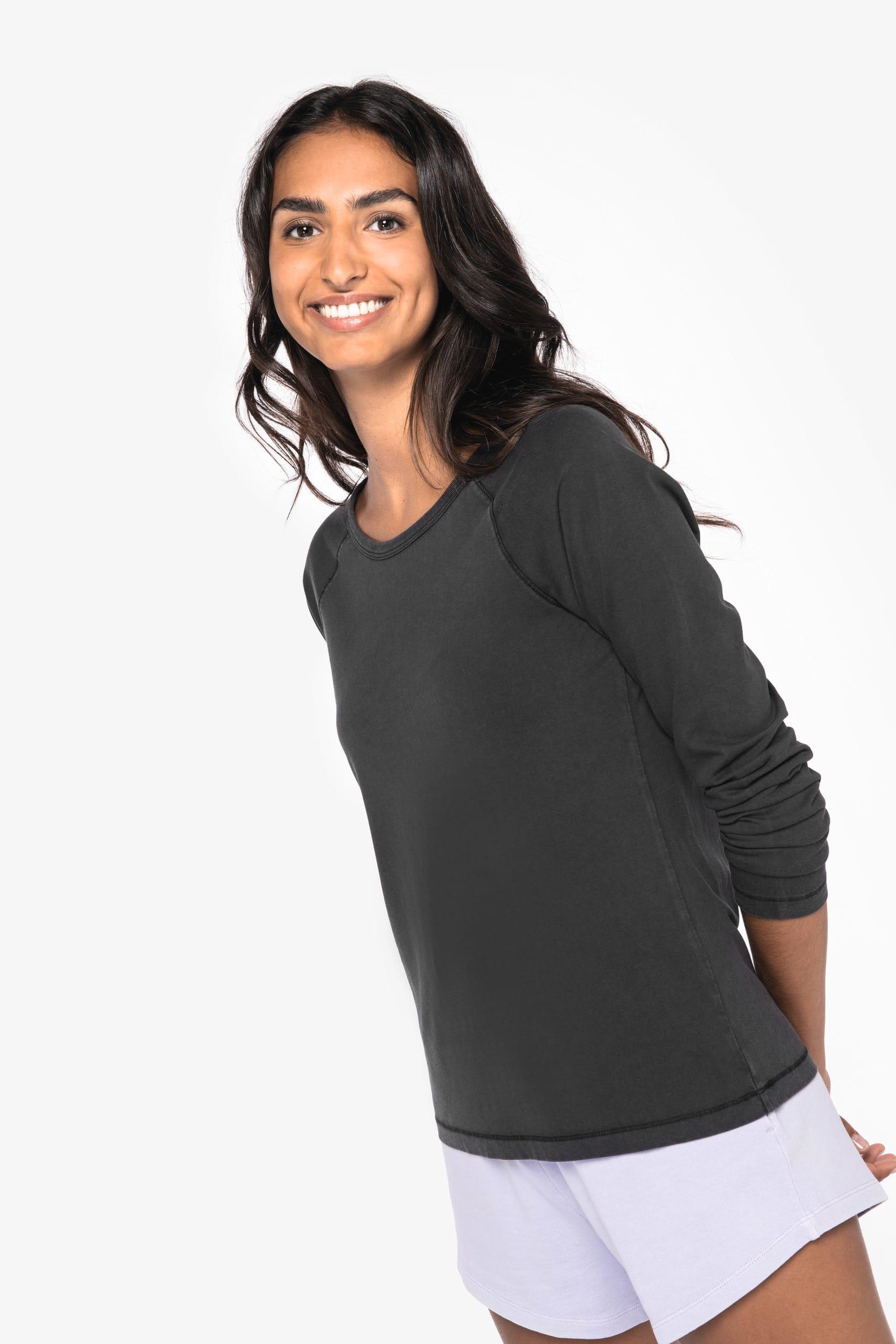 T-shirt écoresponsable raglan manches longues femme