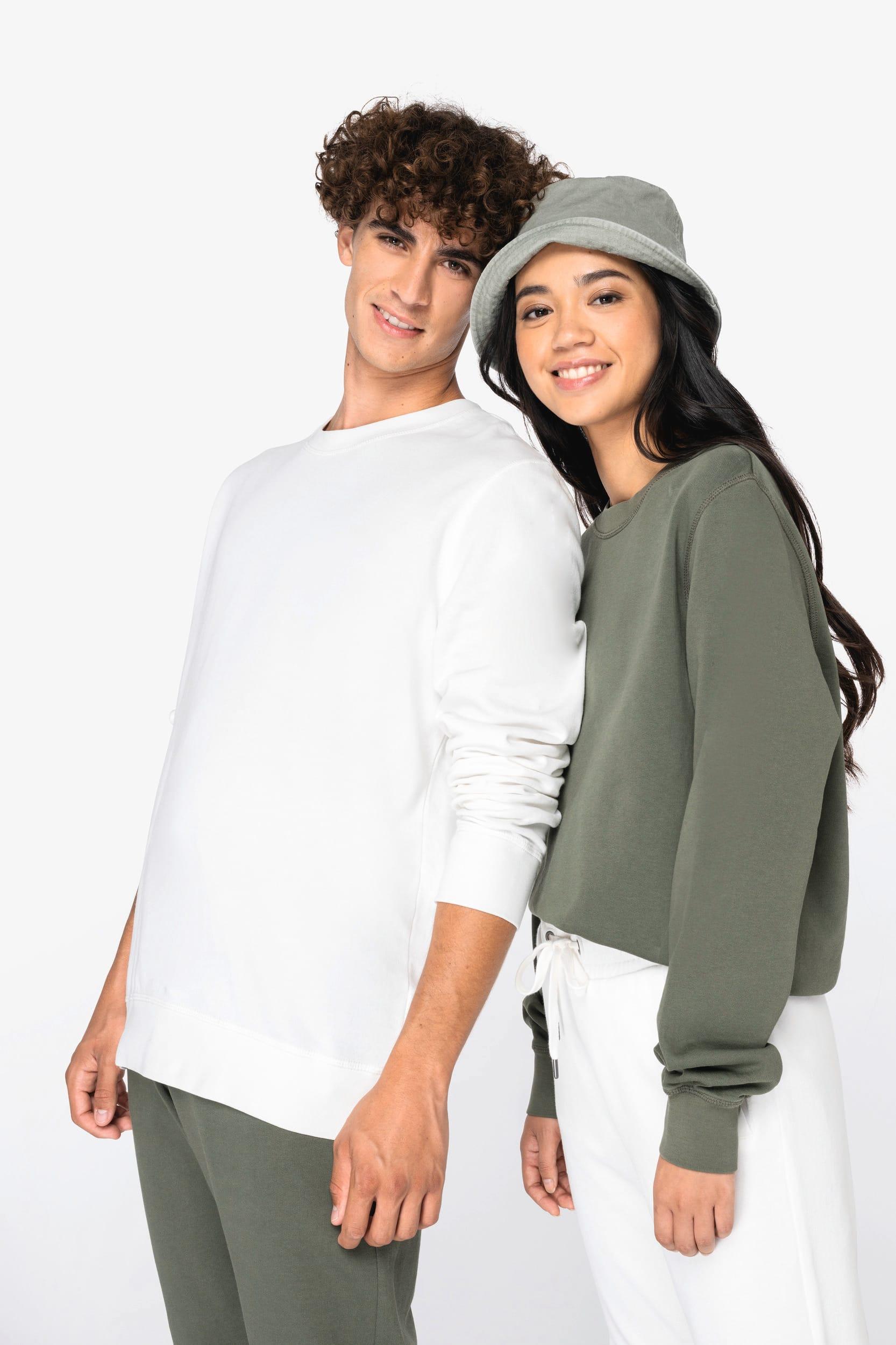 Sweat-shirt écoresponsable à col rond French Terry unisexe
