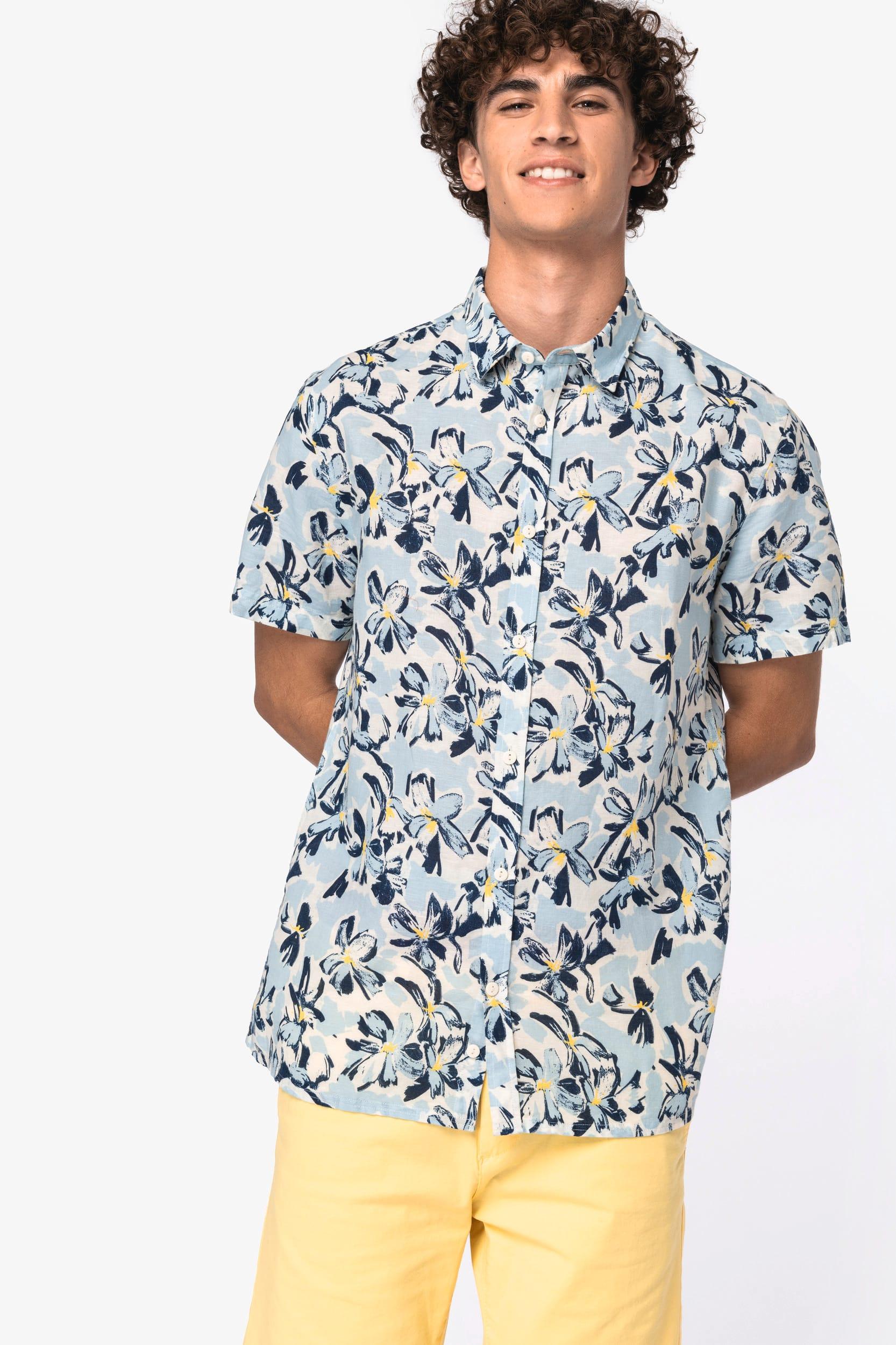Chemise imprimé végétal homme