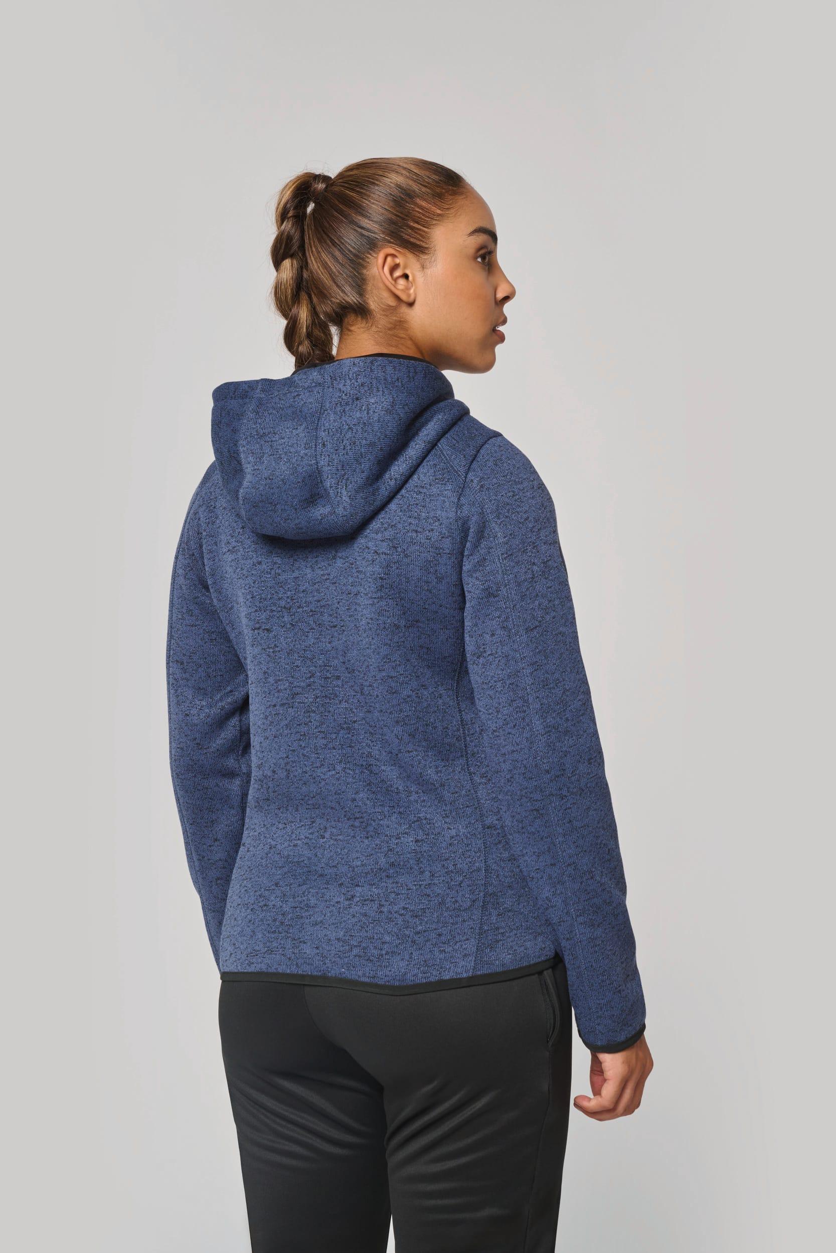 Veste à capuche chinée femme