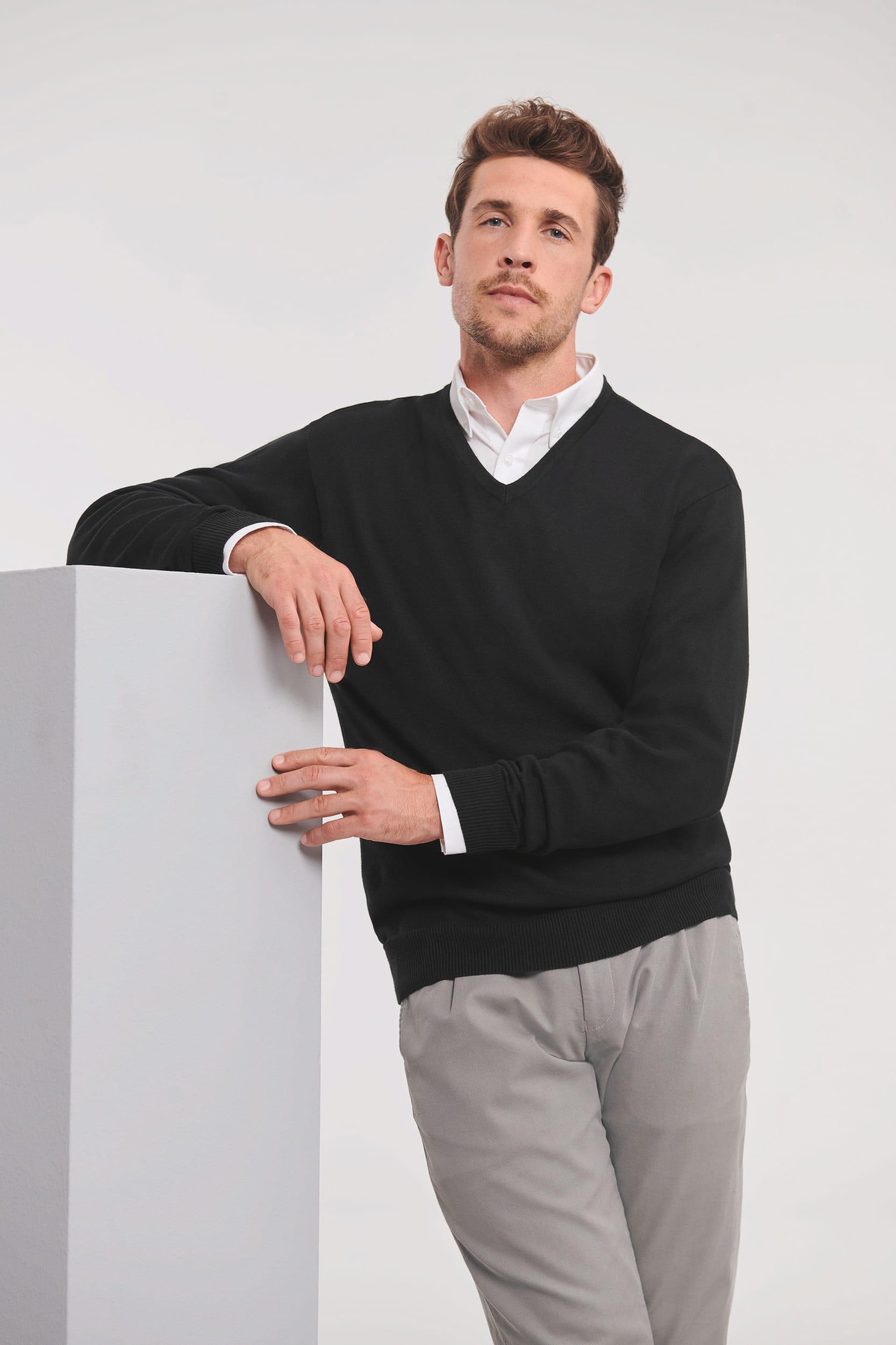 Pullover homme col v