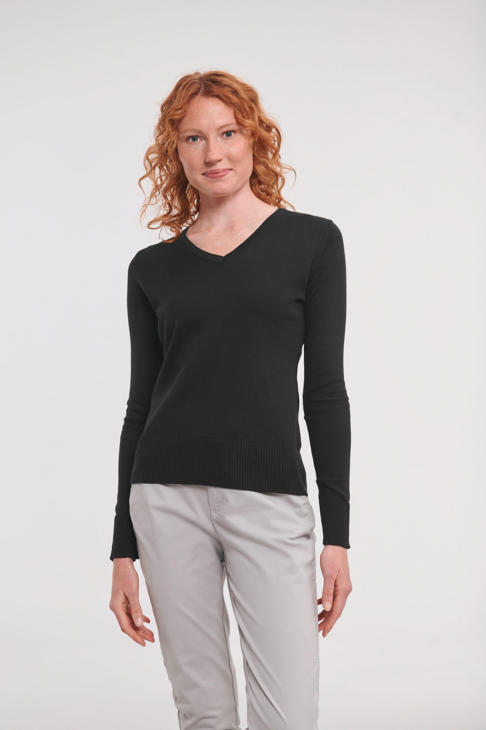Pullover femme col v