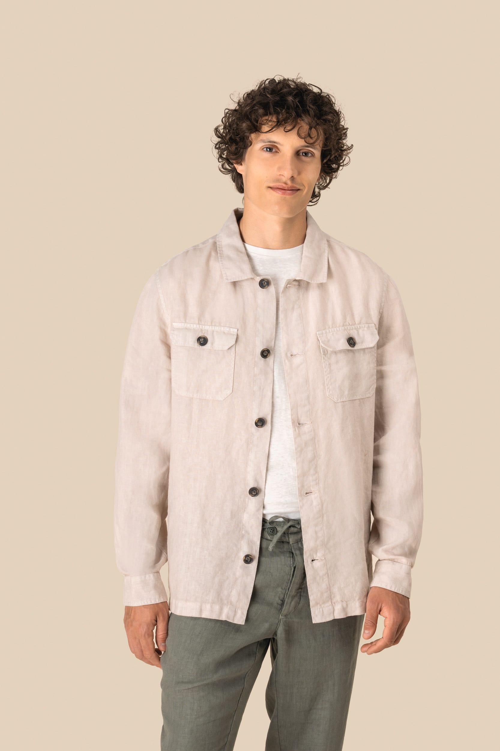 Surchemise délavée en lin homme