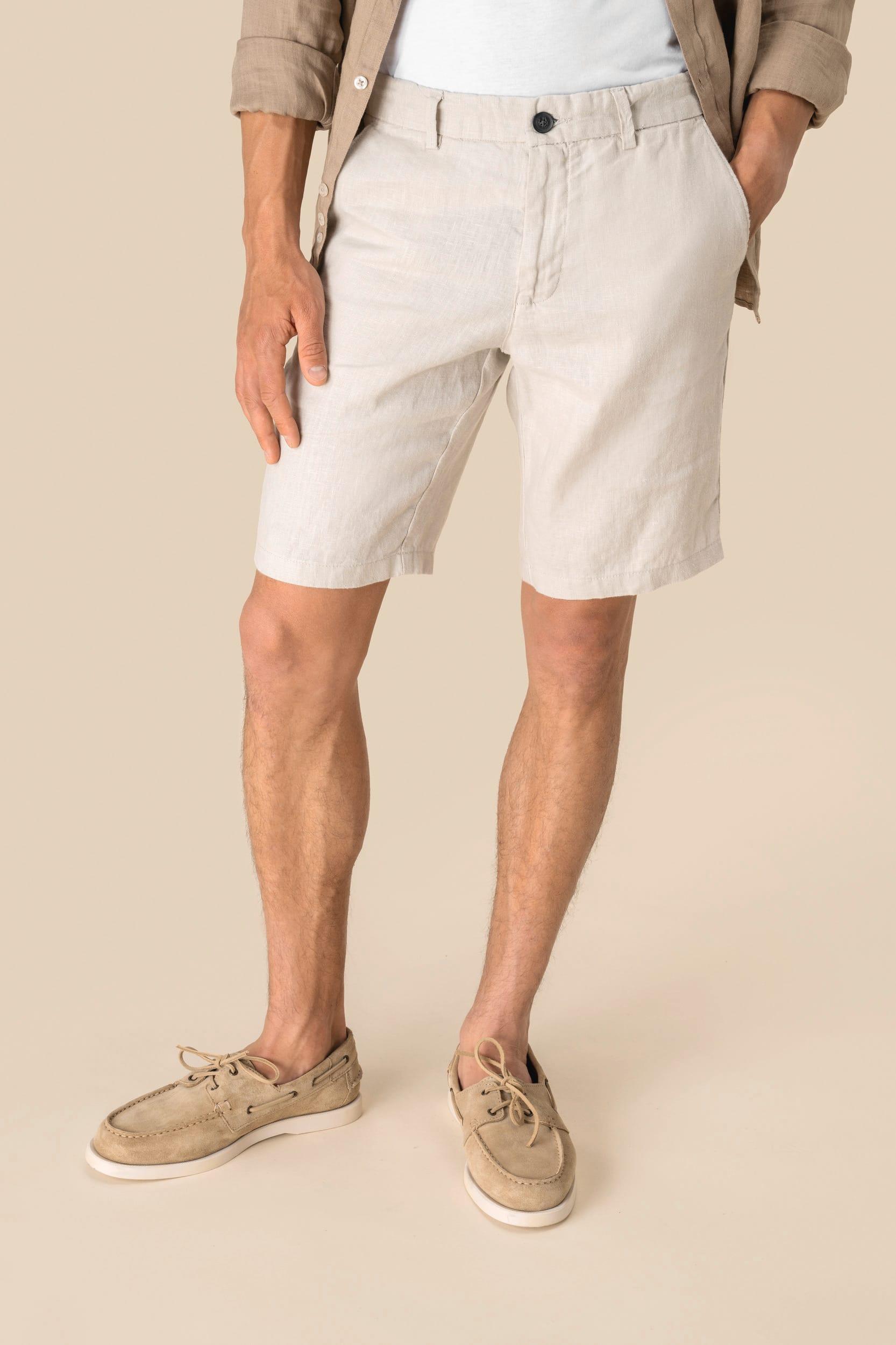 Bermuda en lin homme