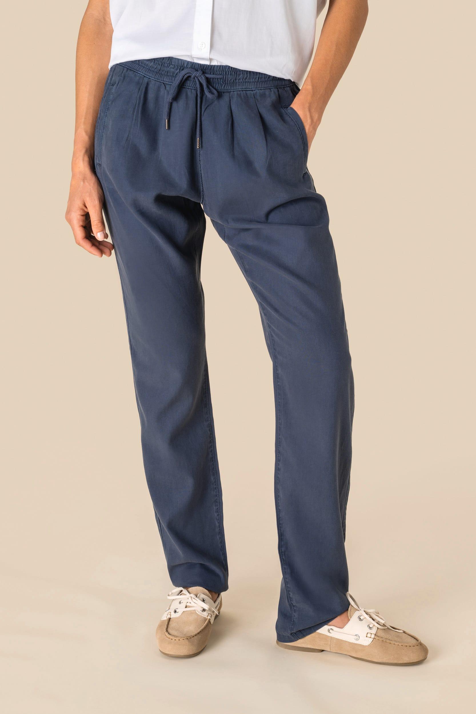 Pantalon écoresponsable délavé en lyocell femme