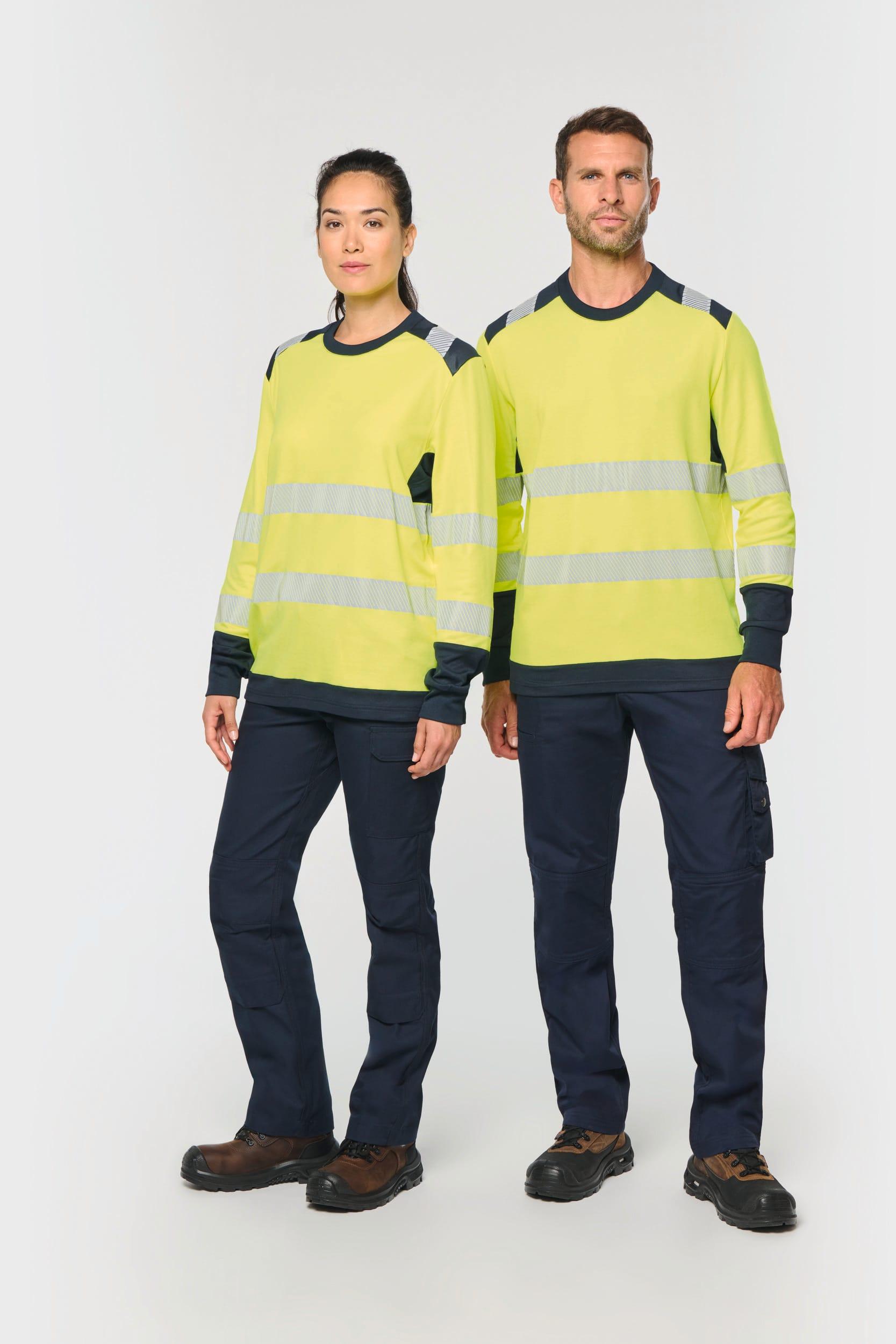 T-shirt de sécurité recyclé col rond manches longues unisexe
