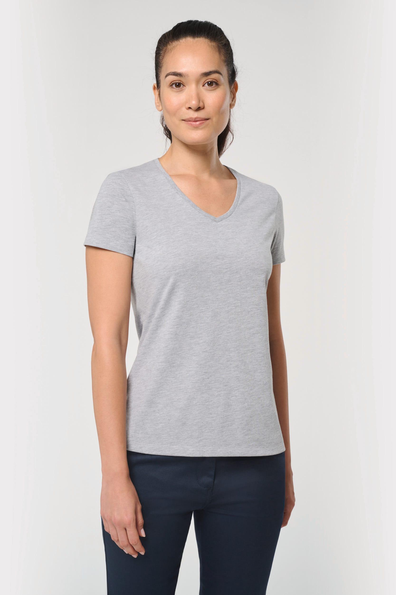 T-shirt écoresponsable col V antibactérien femme