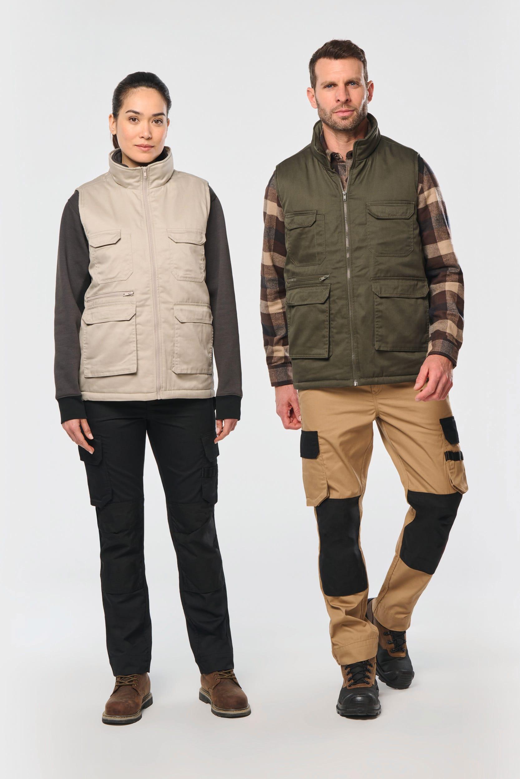 Gilet polycoton multipoches rembourré unisexe