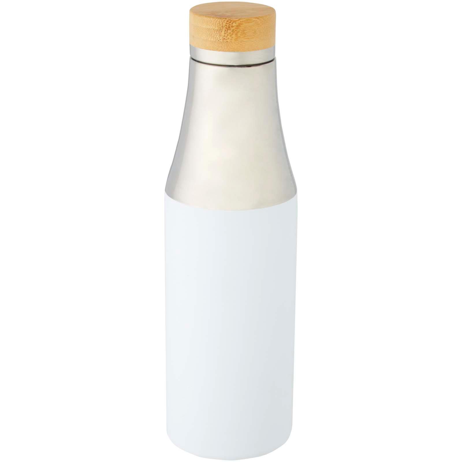 Bouteille Hulan de 540 ml en acier inoxydable avec  cuivre et isolation par le vide avec couvercle en bambou