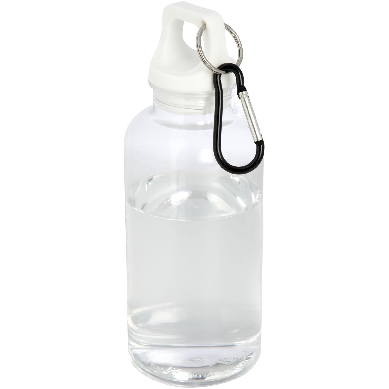 Bouteille d'eau Oregon de 400 ml en plastique recyclé avec mousqueton