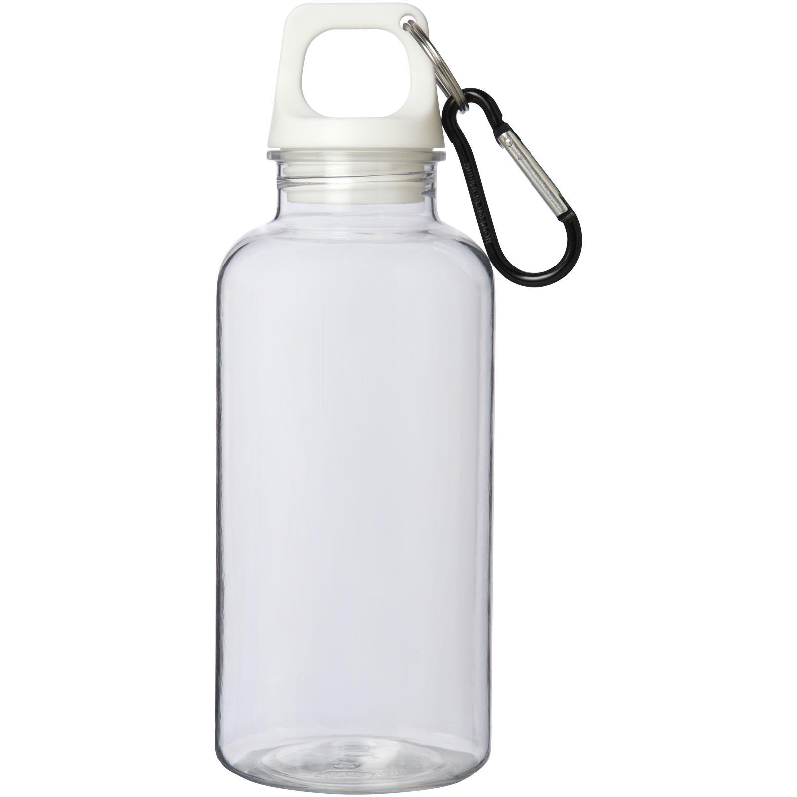 Bouteille d'eau Oregon de 400 ml en plastique recyclé avec mousqueton