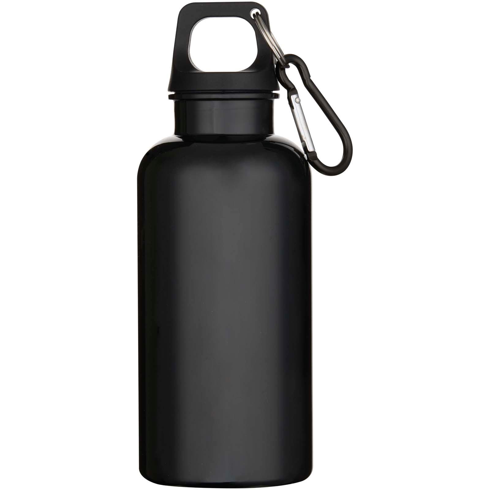 Bouteille d’eau Oregon de 400 ml en plastique recyclé uni certifié RCS avec mousqueton
