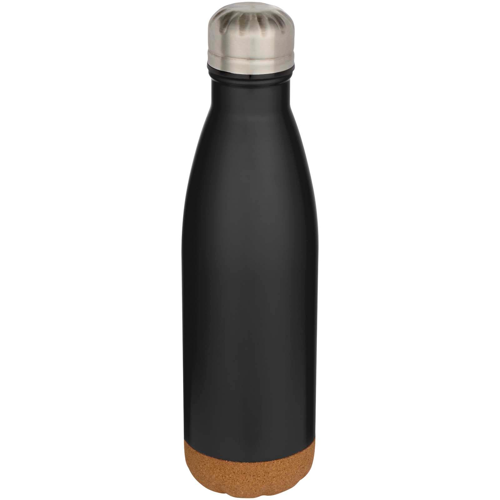 Bouteille d’eau Cove de 500 ml en acier inoxydable isolée sous vide et à double paroi avec détails en liège