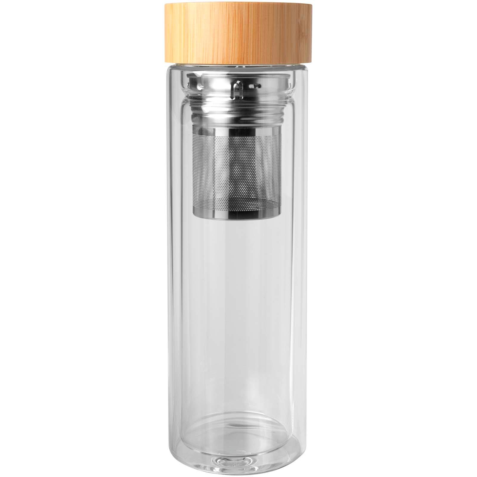 Bouteille à infusion Bailey en verre borosilicate de 400 ml avec couvercle en bambou