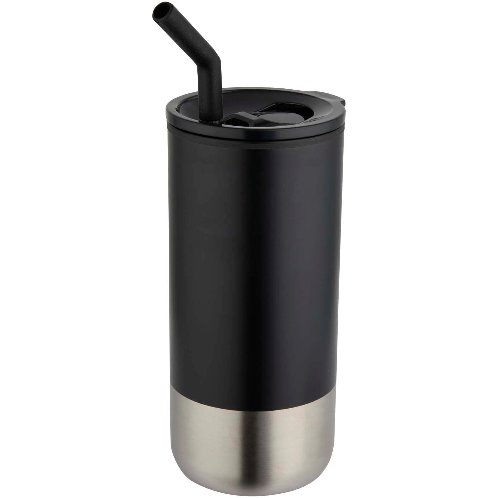 Gobelet isotherme Grayson 480 ml certifié RCS avec paille en silicone