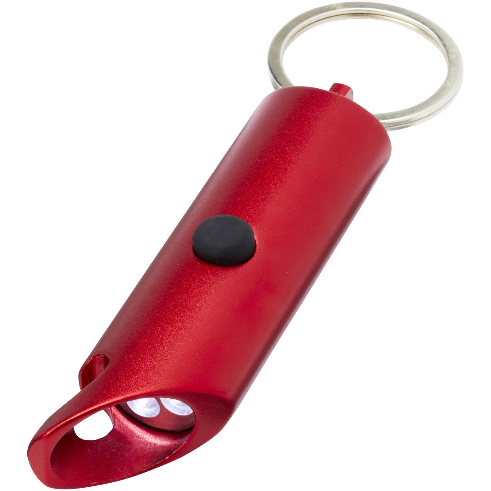 Lumière LED IPX Flare en aluminium recyclé et ouvre-bouteille avec porte-clés