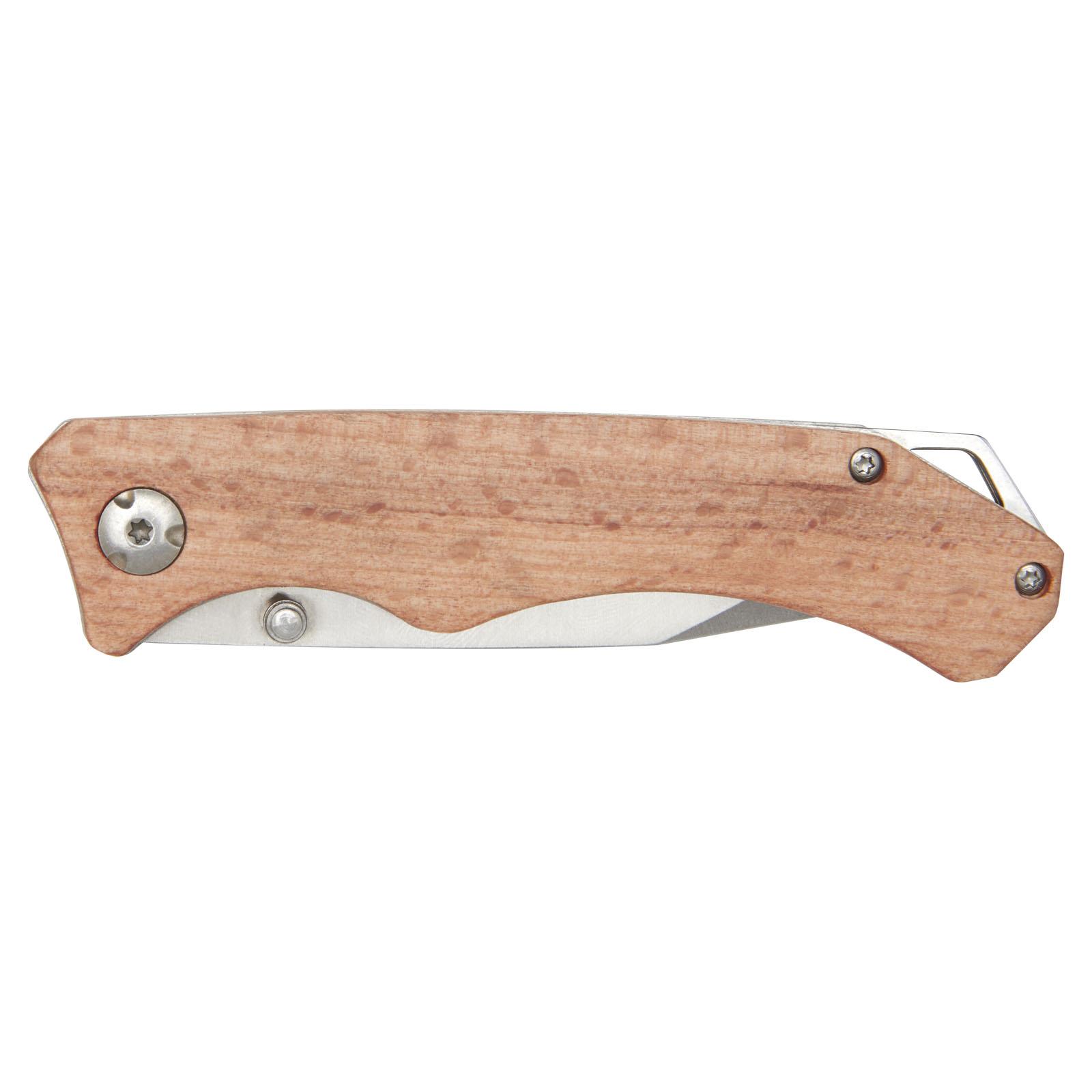 Couteau de poche en bois Dave avec clip de ceinture