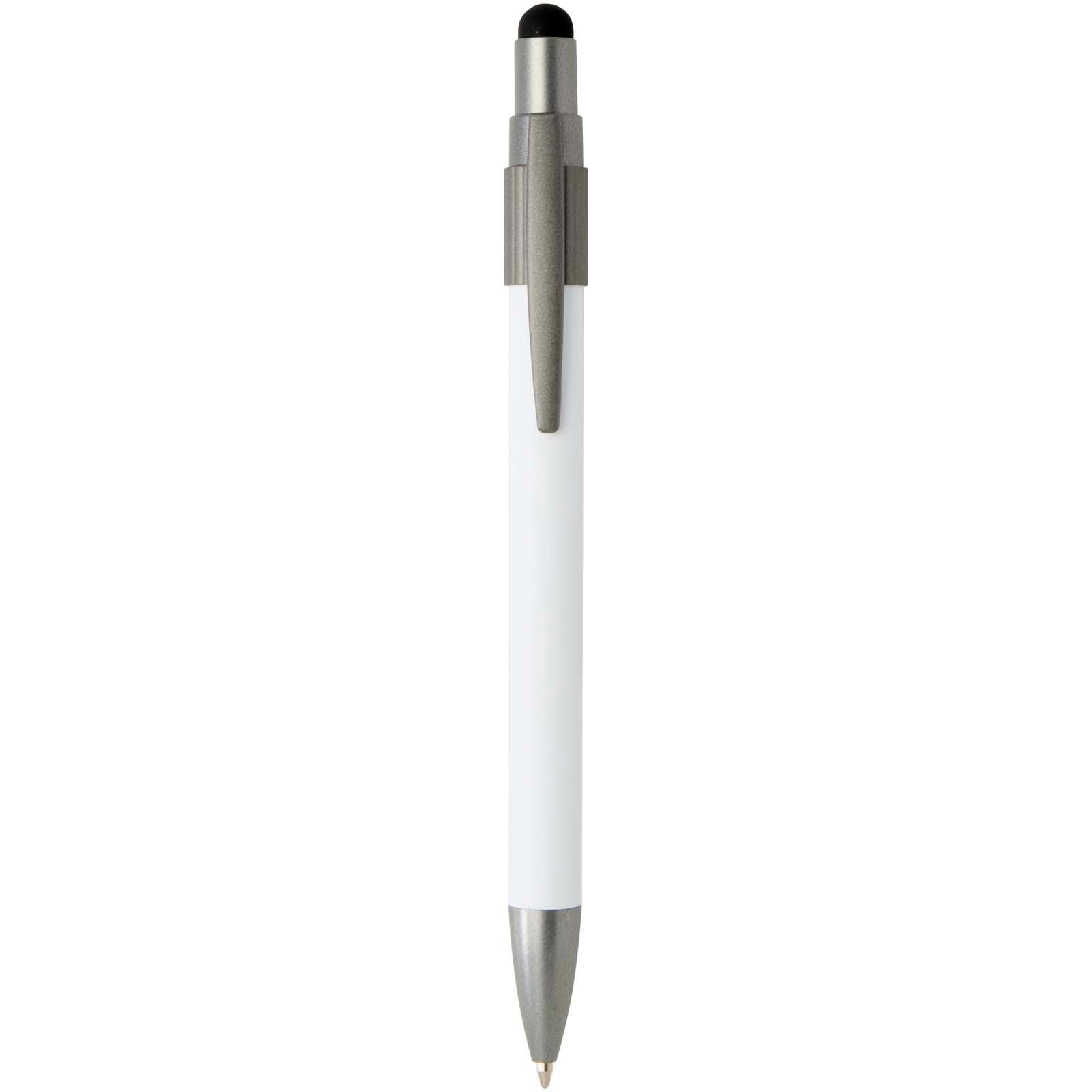 Stylo bille recyclé RCS avec stylet et toupie antistress (encre bleue) Rill