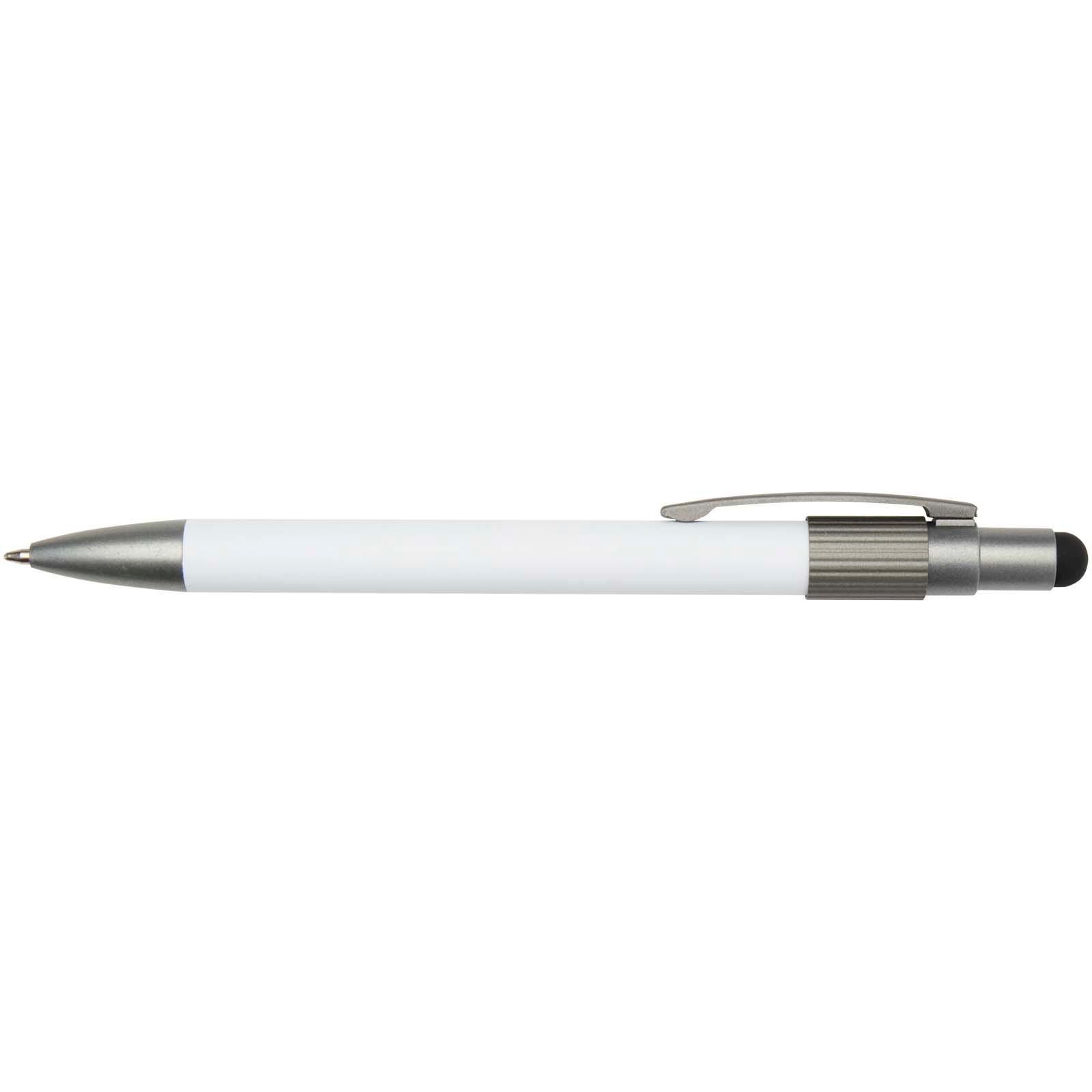 Stylo bille recyclé RCS avec stylet et toupie antistress (encre bleue) Rill