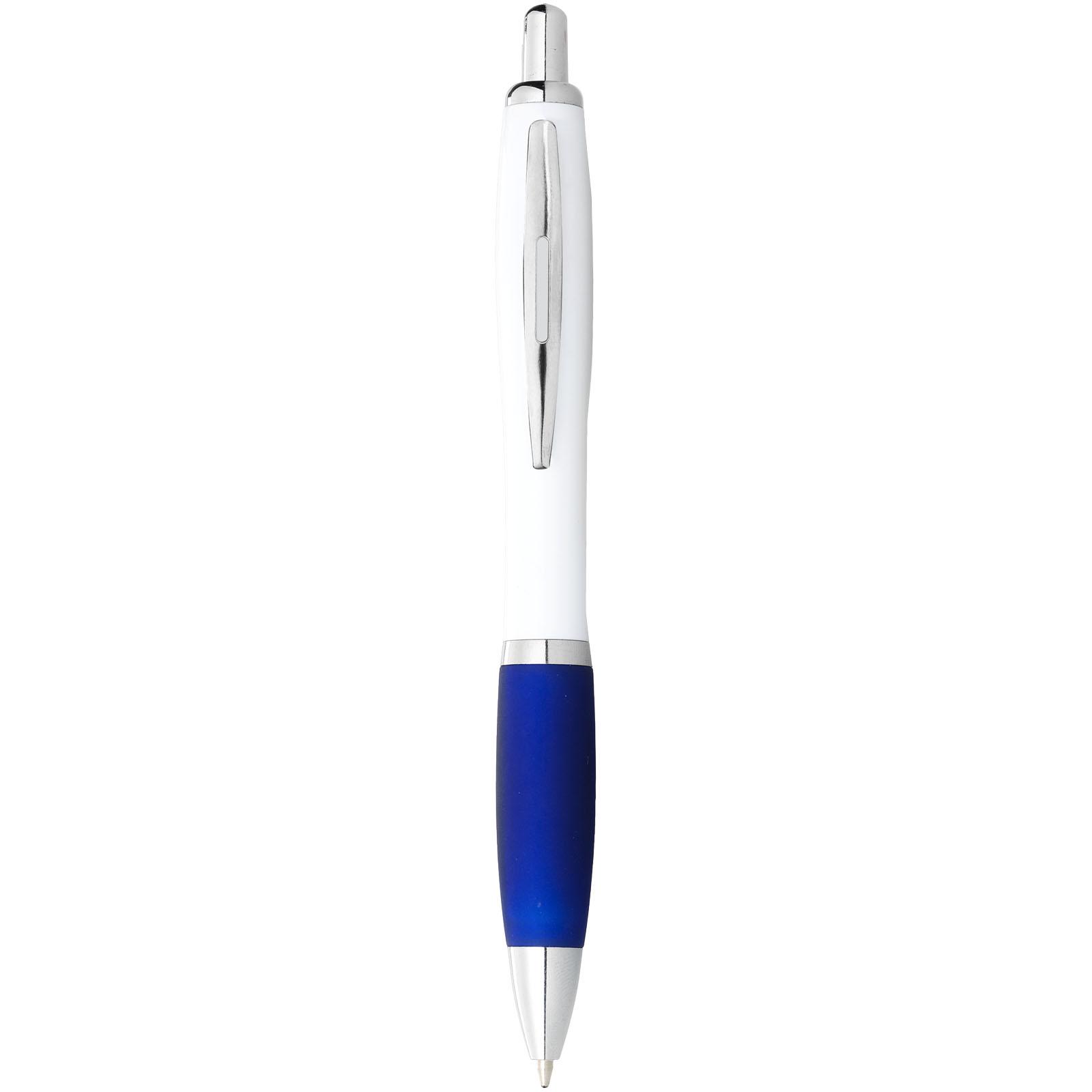 Stylo bille avec corps blanc et grip coloré Nash (encre bleue)