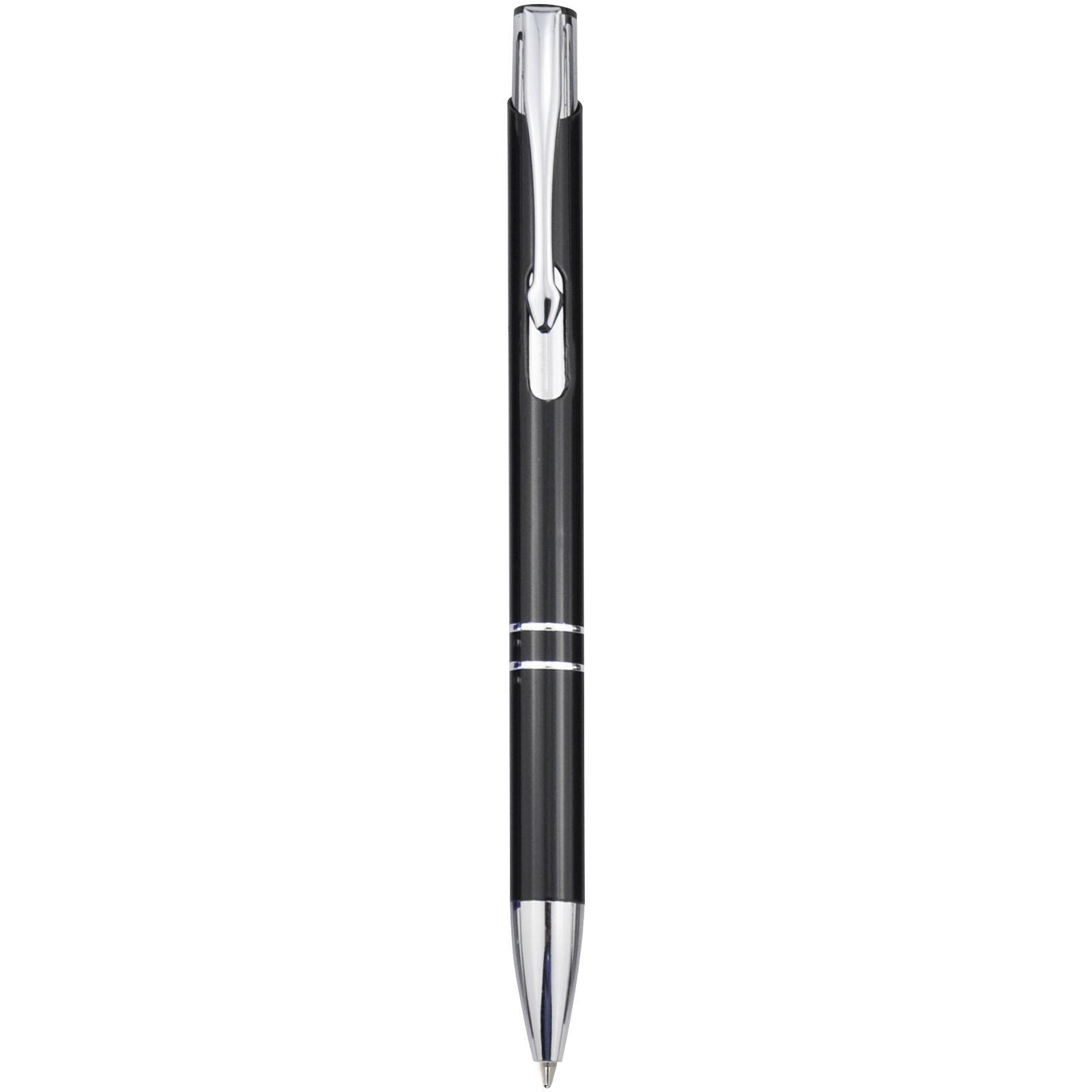 Stylo bille rétractable en aluminium Moneta (encre noire)