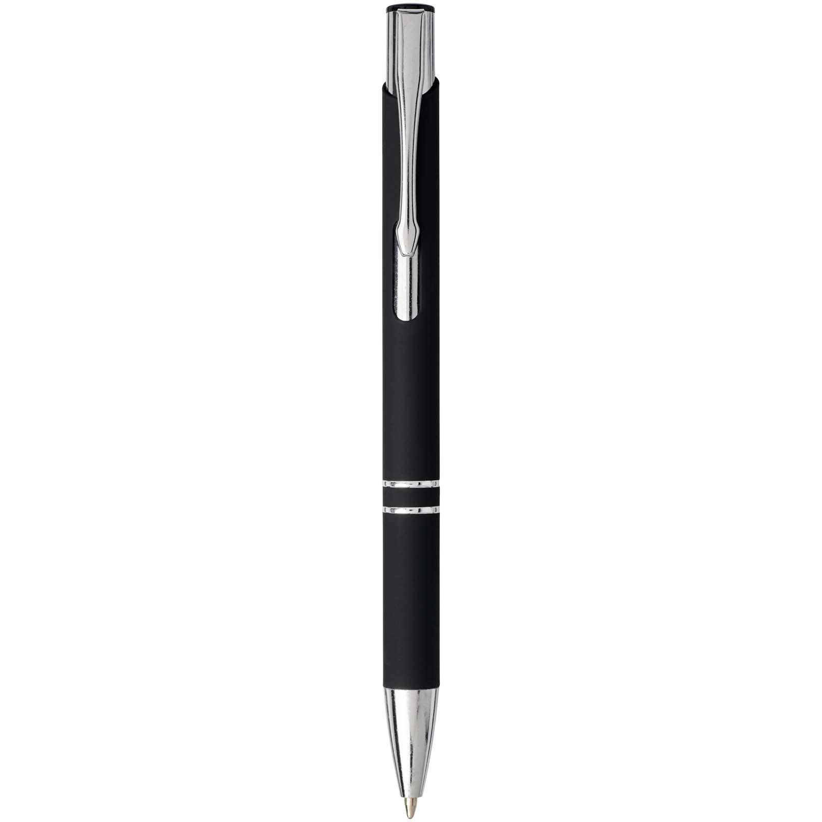 Stylo bille rétractable doux au toucher Moneta (encre noire)